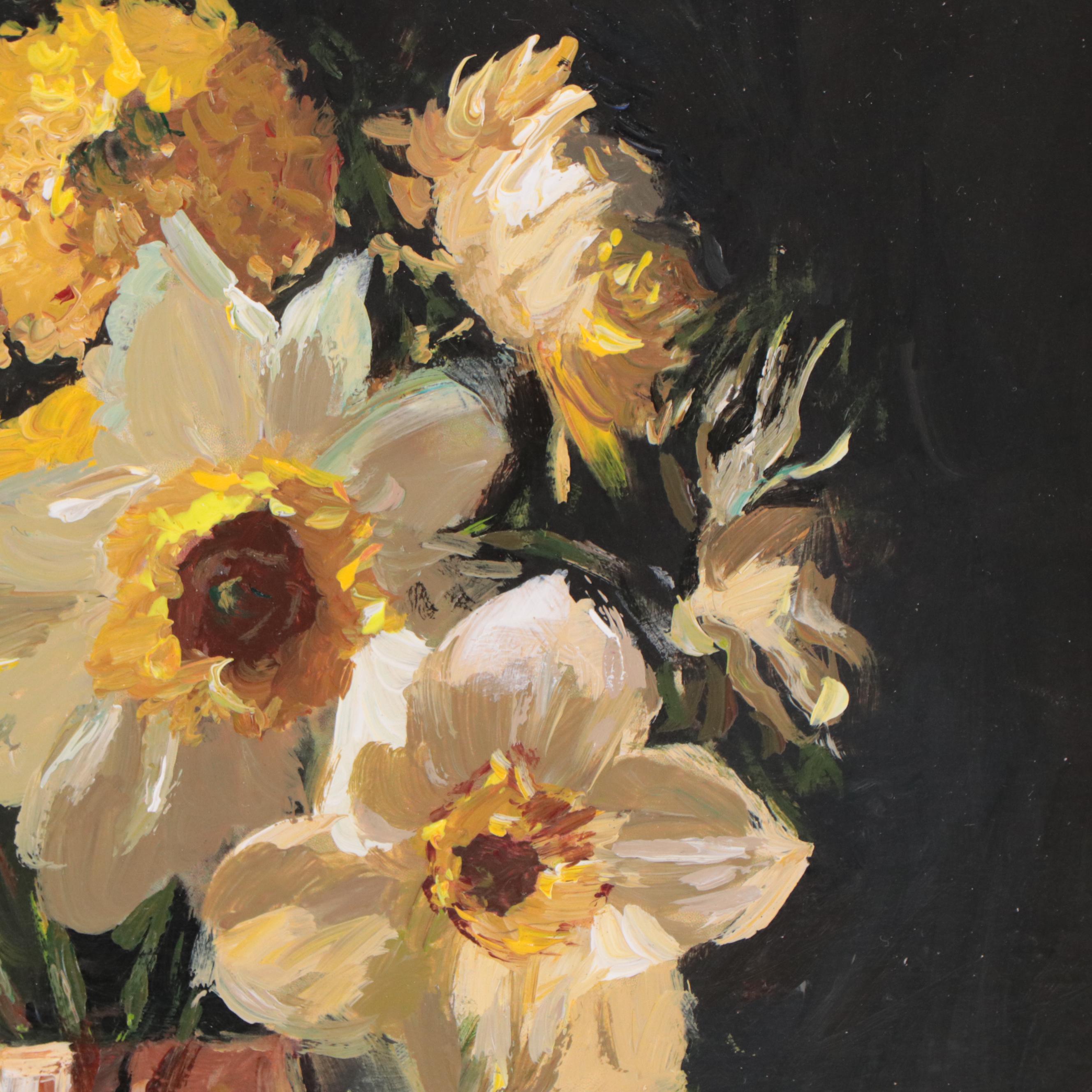 Adam Deda Oil Painting of Floral Still Life "White Daffodils," 2022