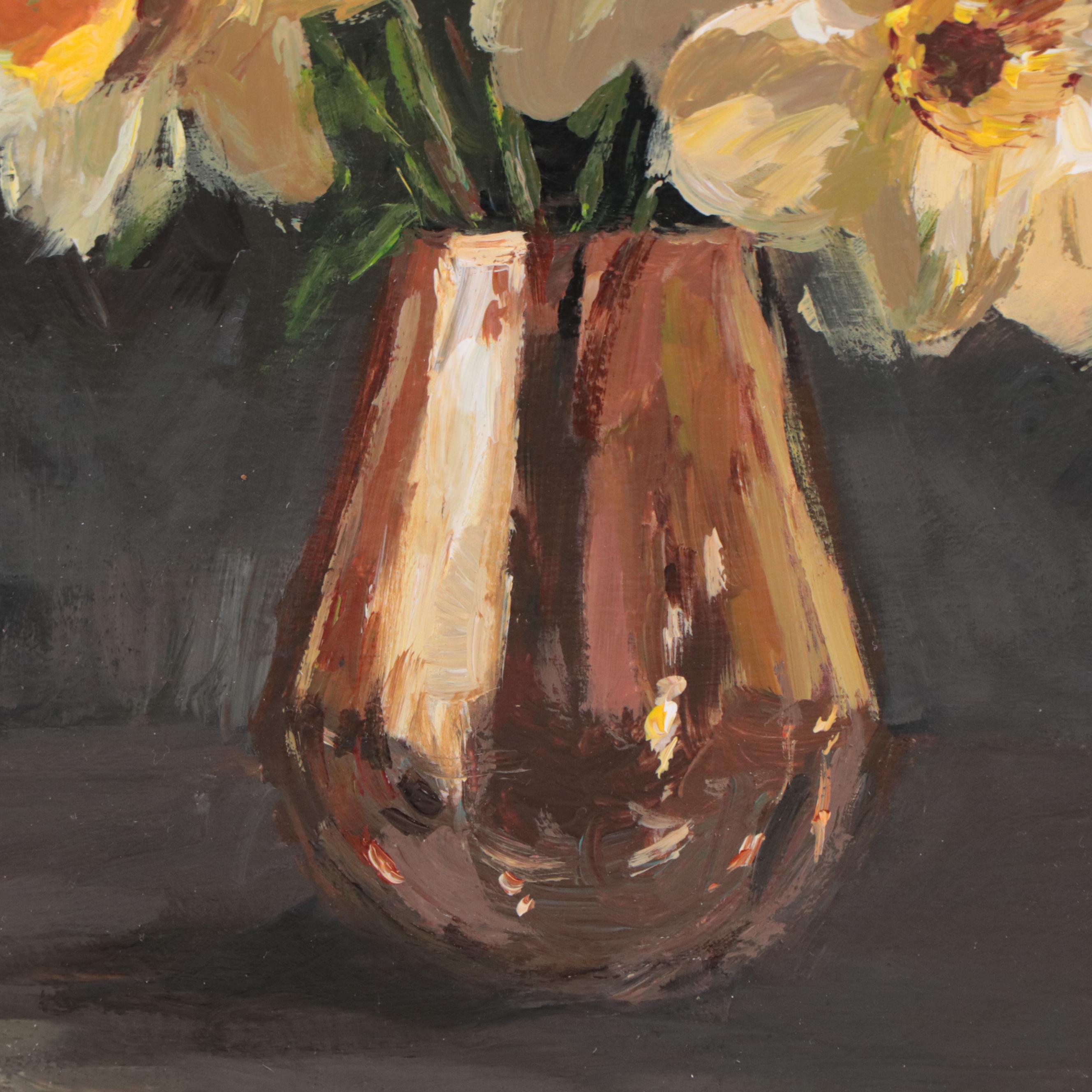 Adam Deda Oil Painting of Floral Still Life "White Daffodils," 2022