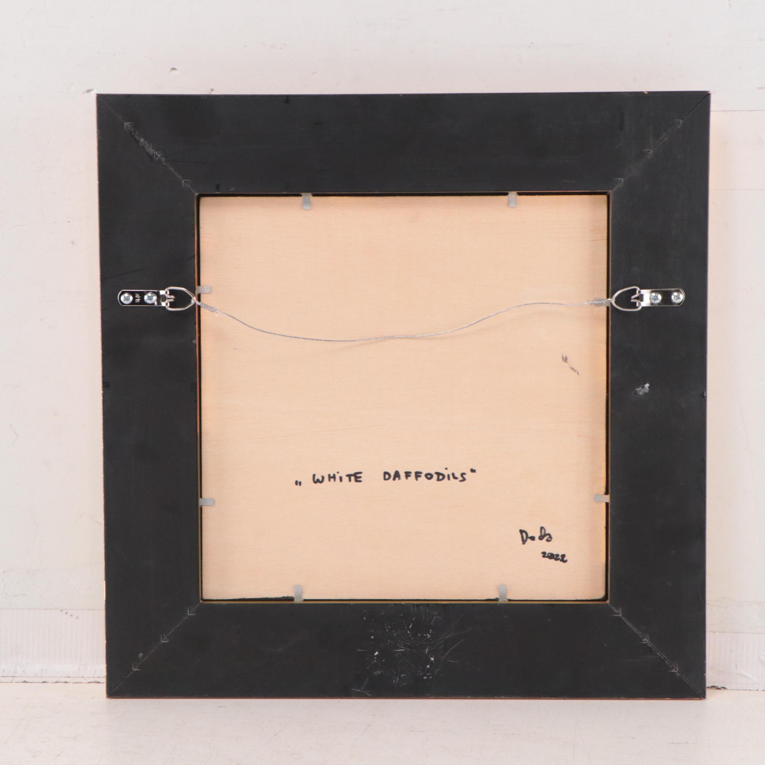 Adam Deda Oil Painting of Floral Still Life "White Daffodils," 2022