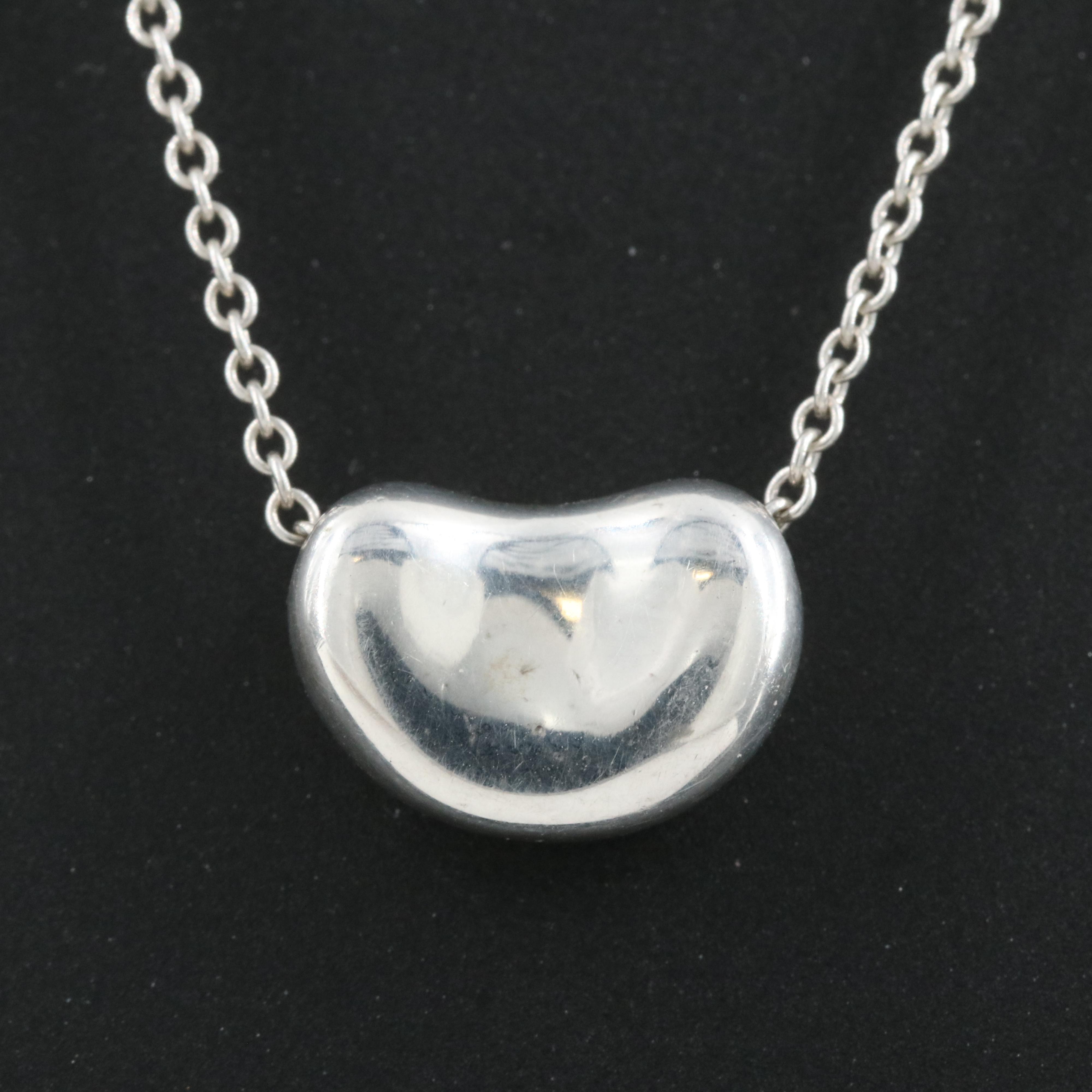 Elsa Peretti for Tiffany & Co. "Bean" Sterling Pendant Necklace