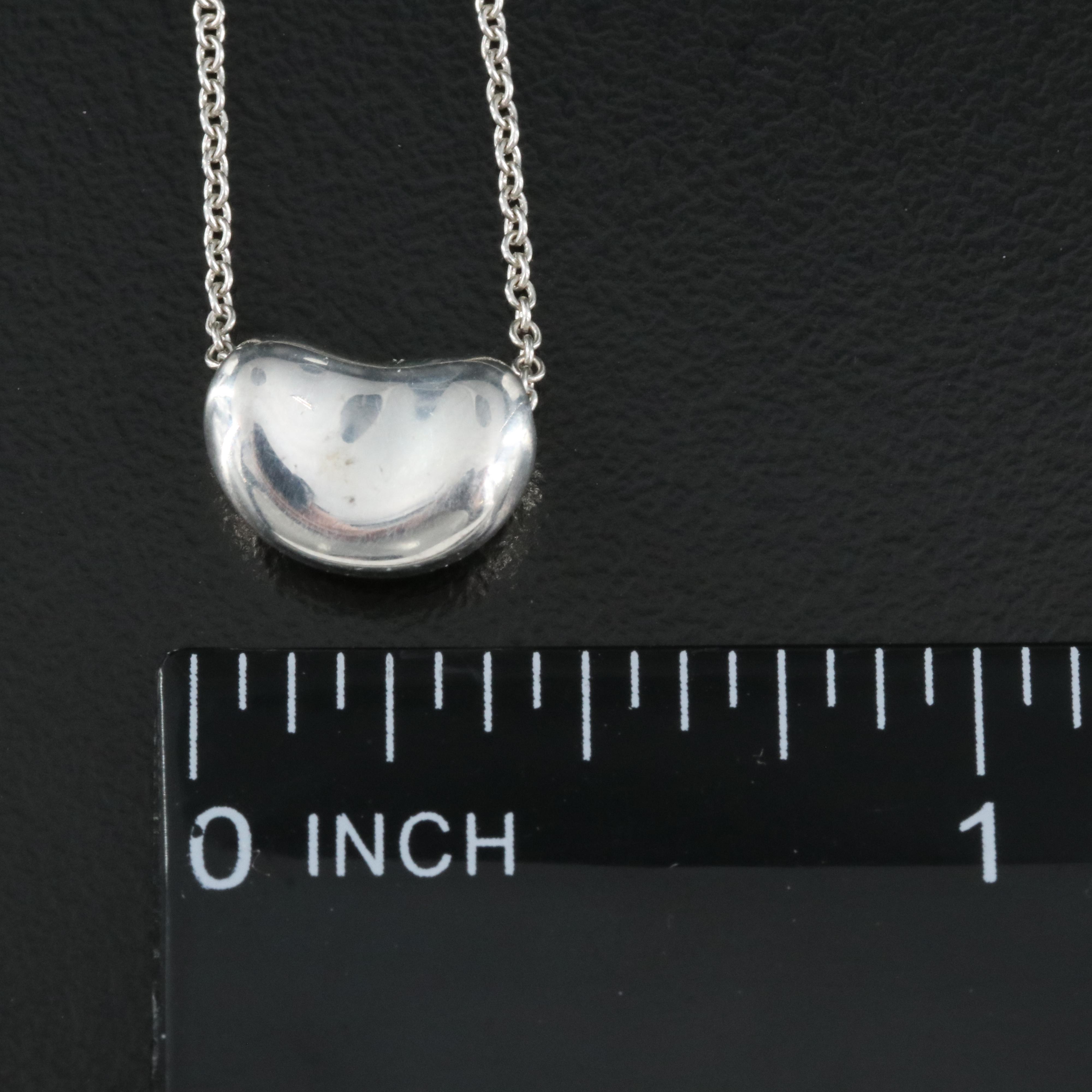 Elsa Peretti for Tiffany & Co. "Bean" Sterling Pendant Necklace
