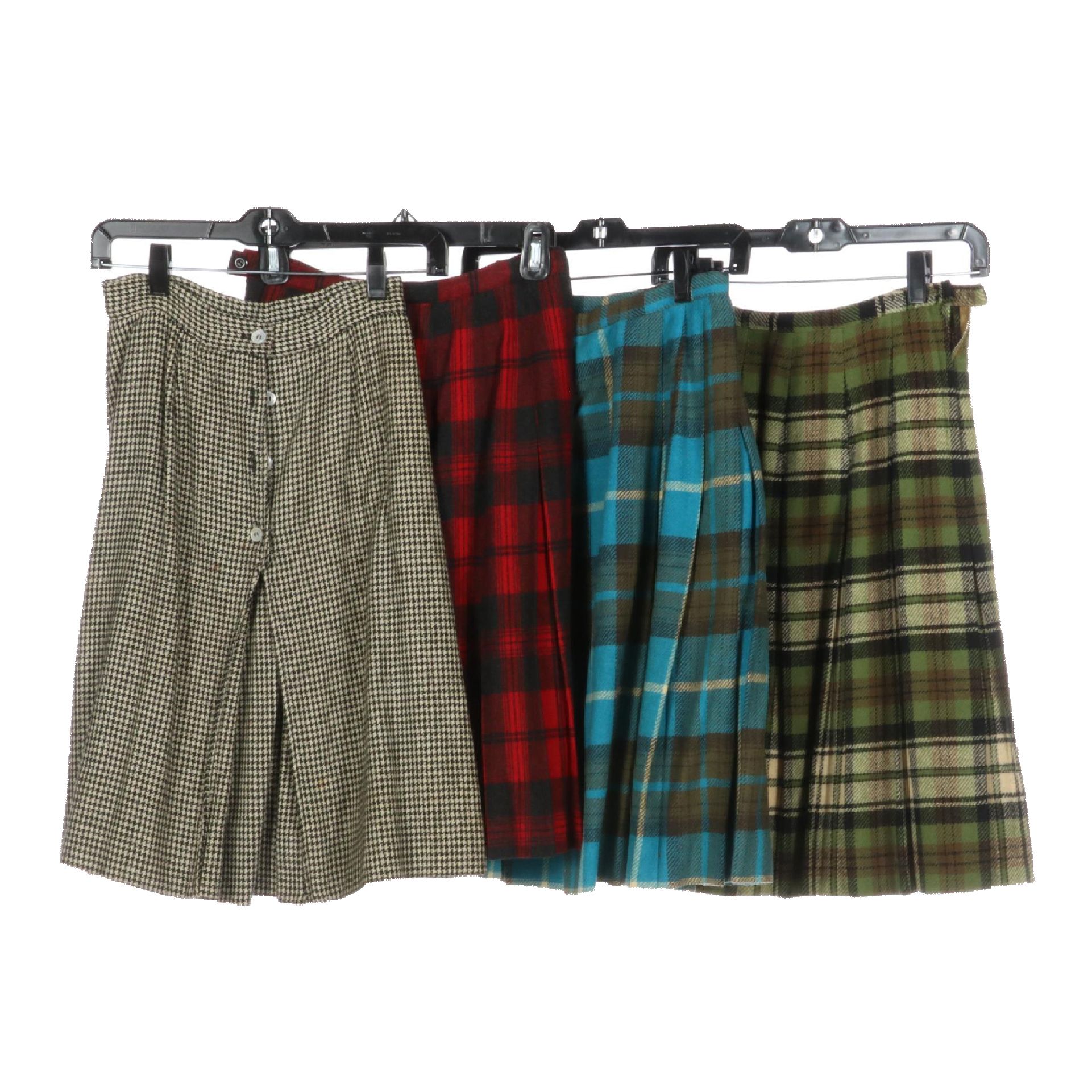 Plaid and Houndstooth Wool Skirts