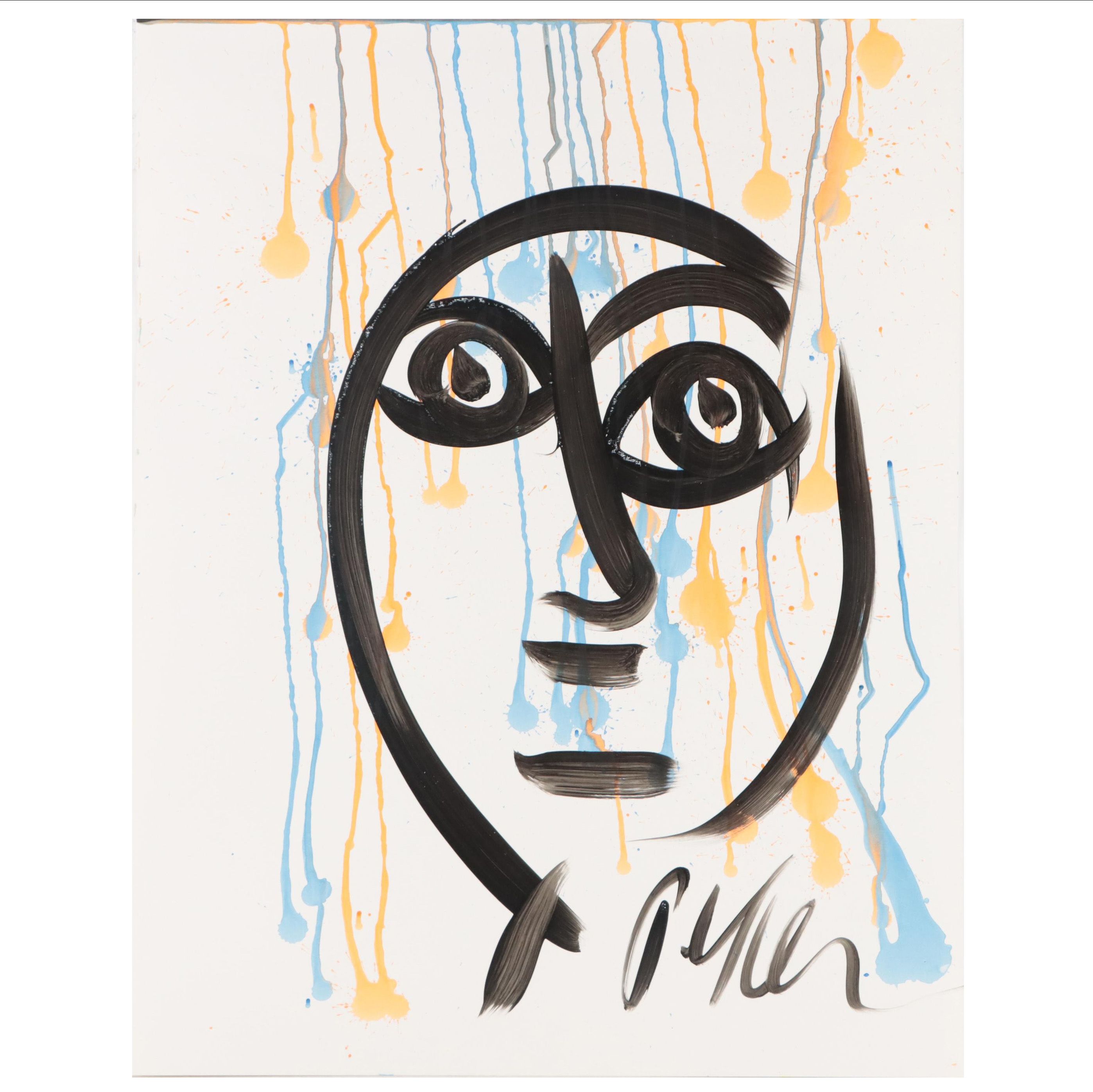 Peter Keil Abstract Portrait Acrylic Painting