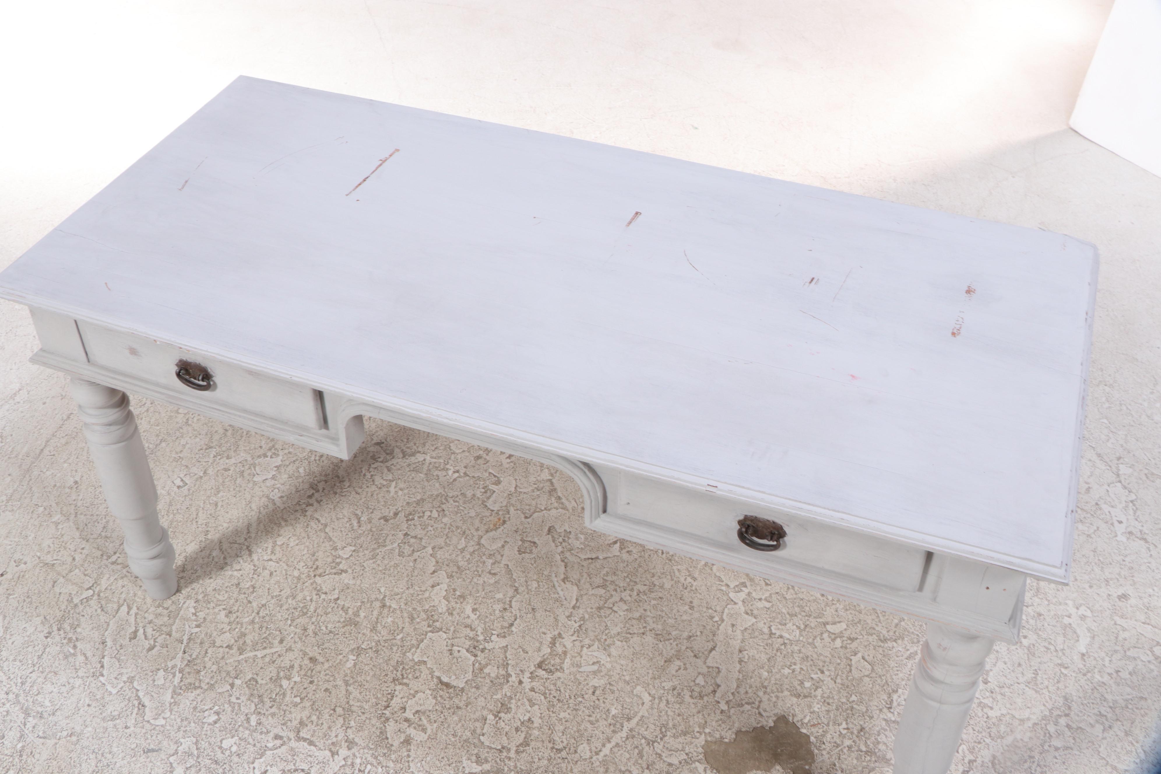 Indian Painted Hardwood Bureau Plat