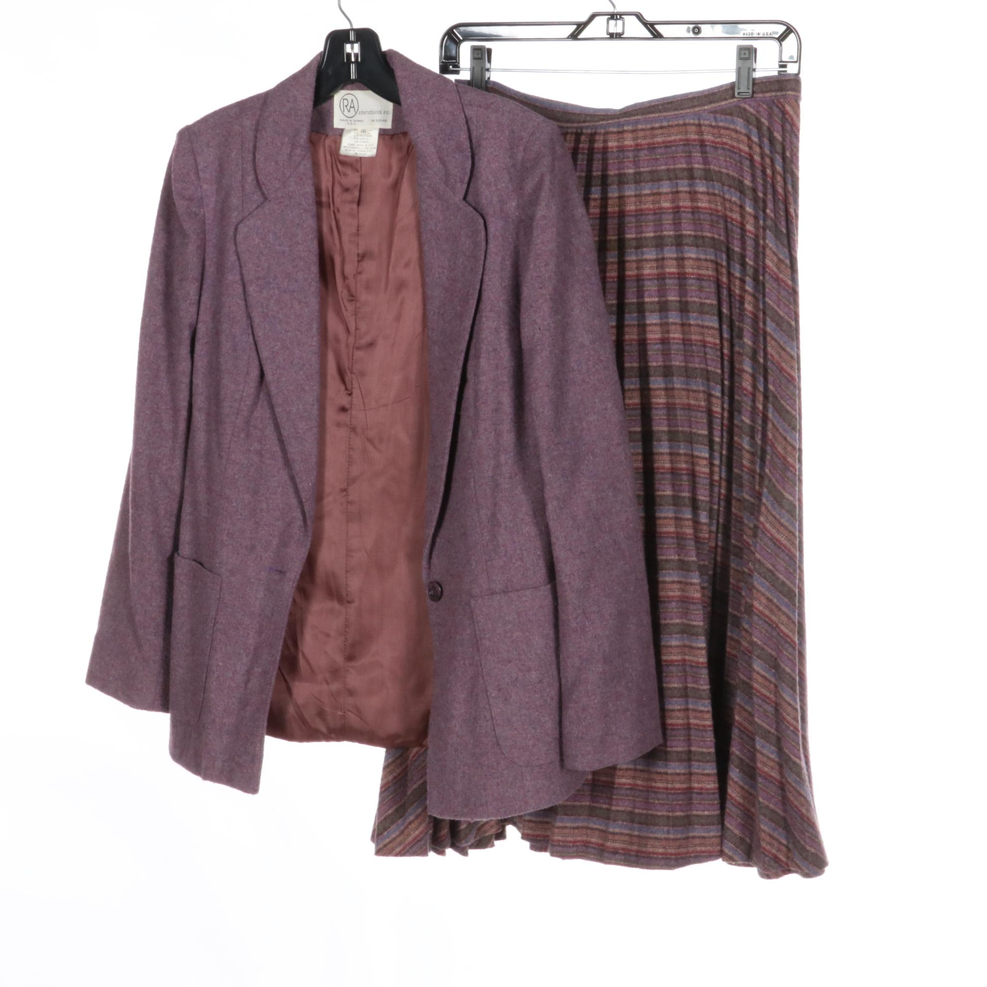 Camelite Belted Skirt Set in Camel Hair and Wool with Other Wool Skirt Sets