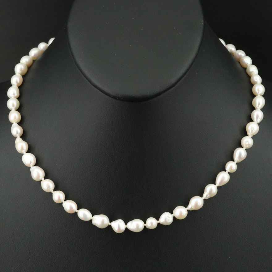 Baroque Pearl Necklace with 14K Clasp