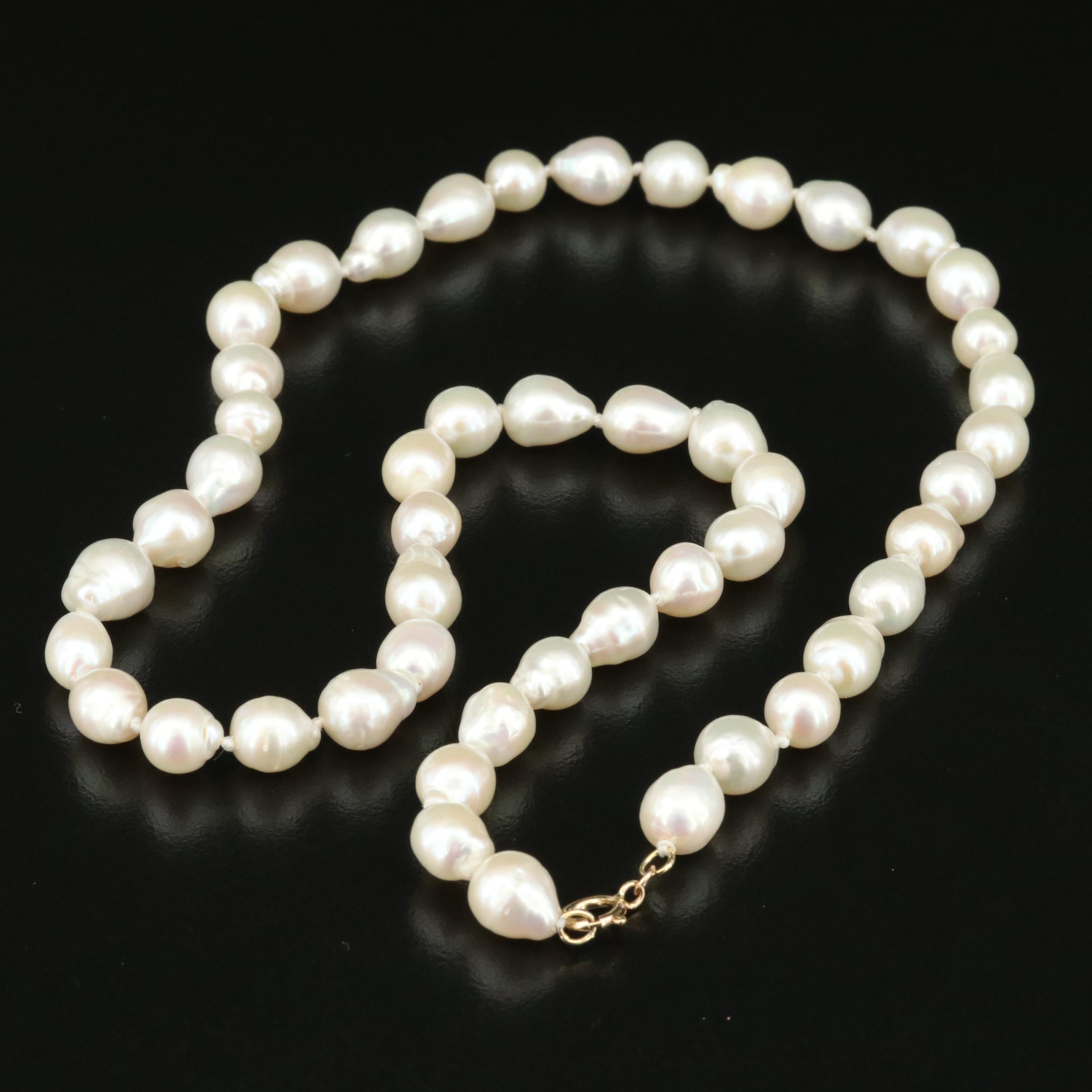 Baroque Pearl Necklace with 14K Clasp