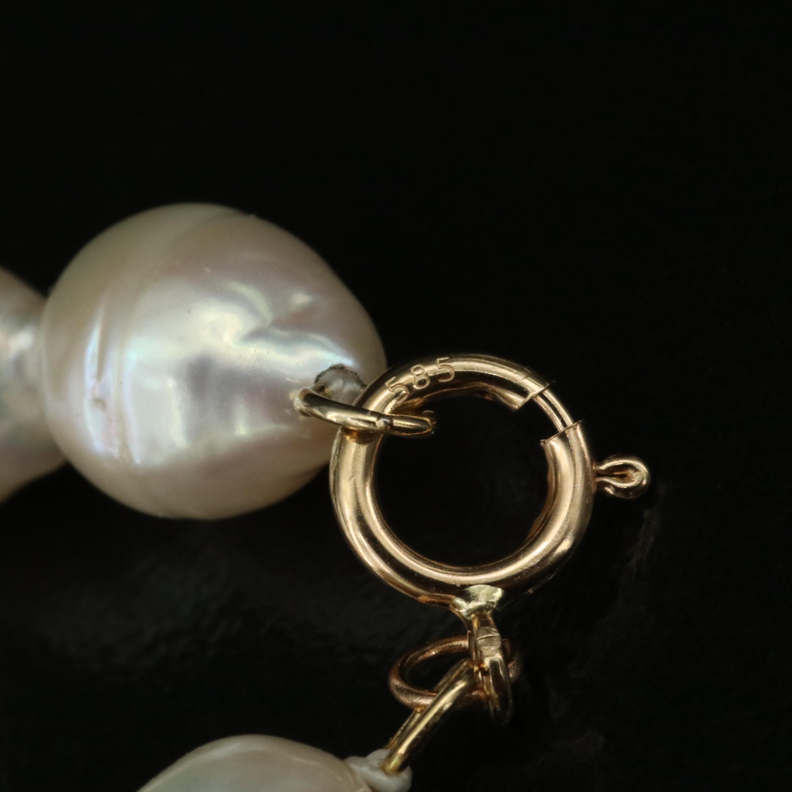 Baroque Pearl Necklace with 14K Clasp
