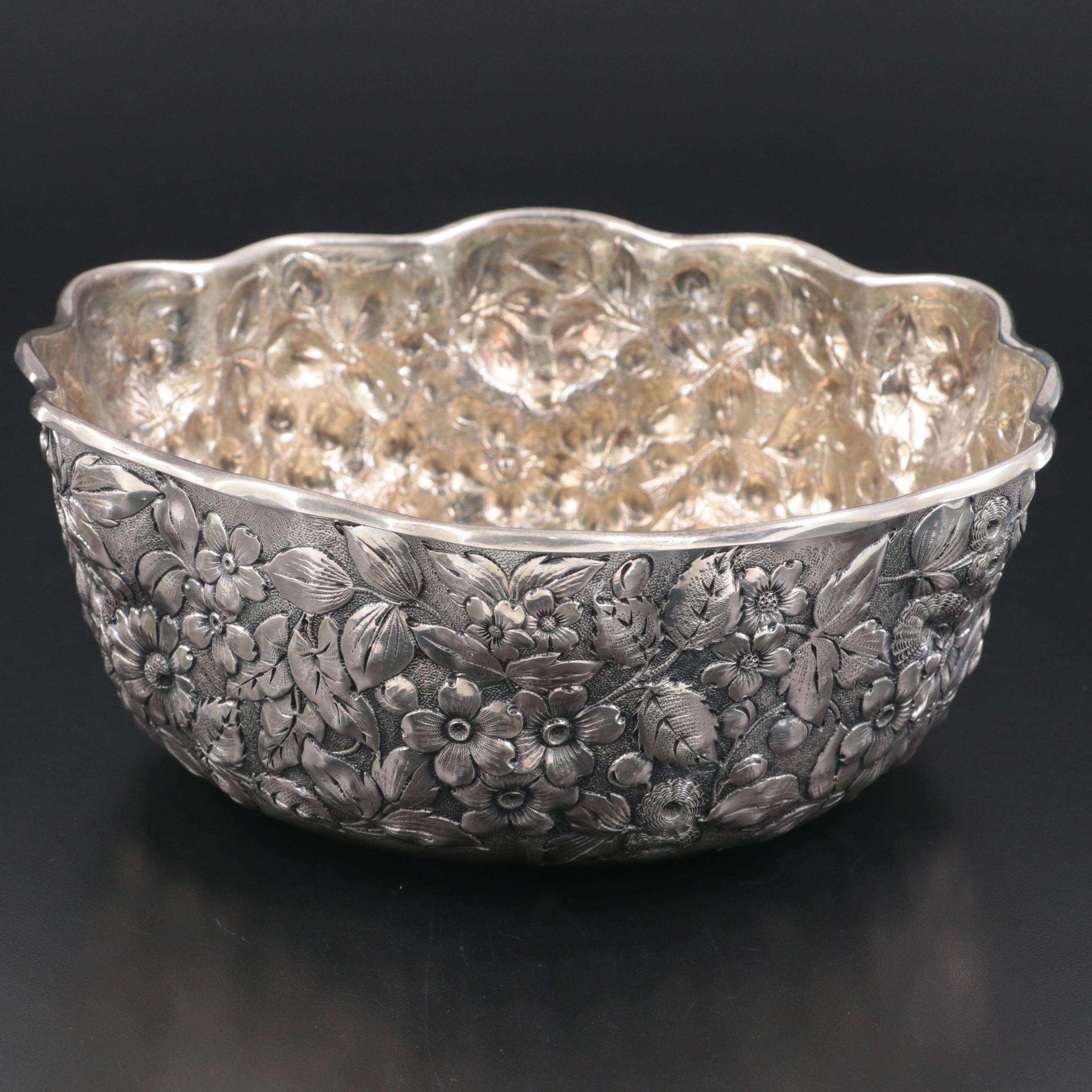 Whiting Mfg. Co. Inscribed Sterling Silver Fruit Serving Bowl, 1887