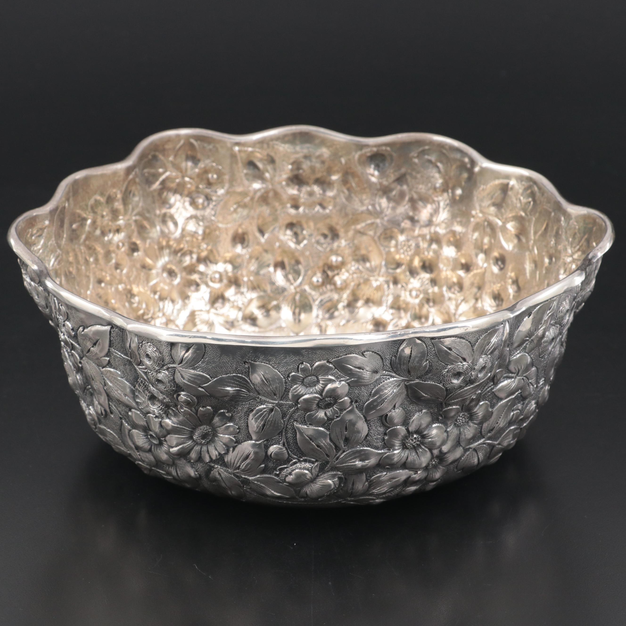 Whiting Mfg. Co. Inscribed Sterling Silver Fruit Serving Bowl, 1887