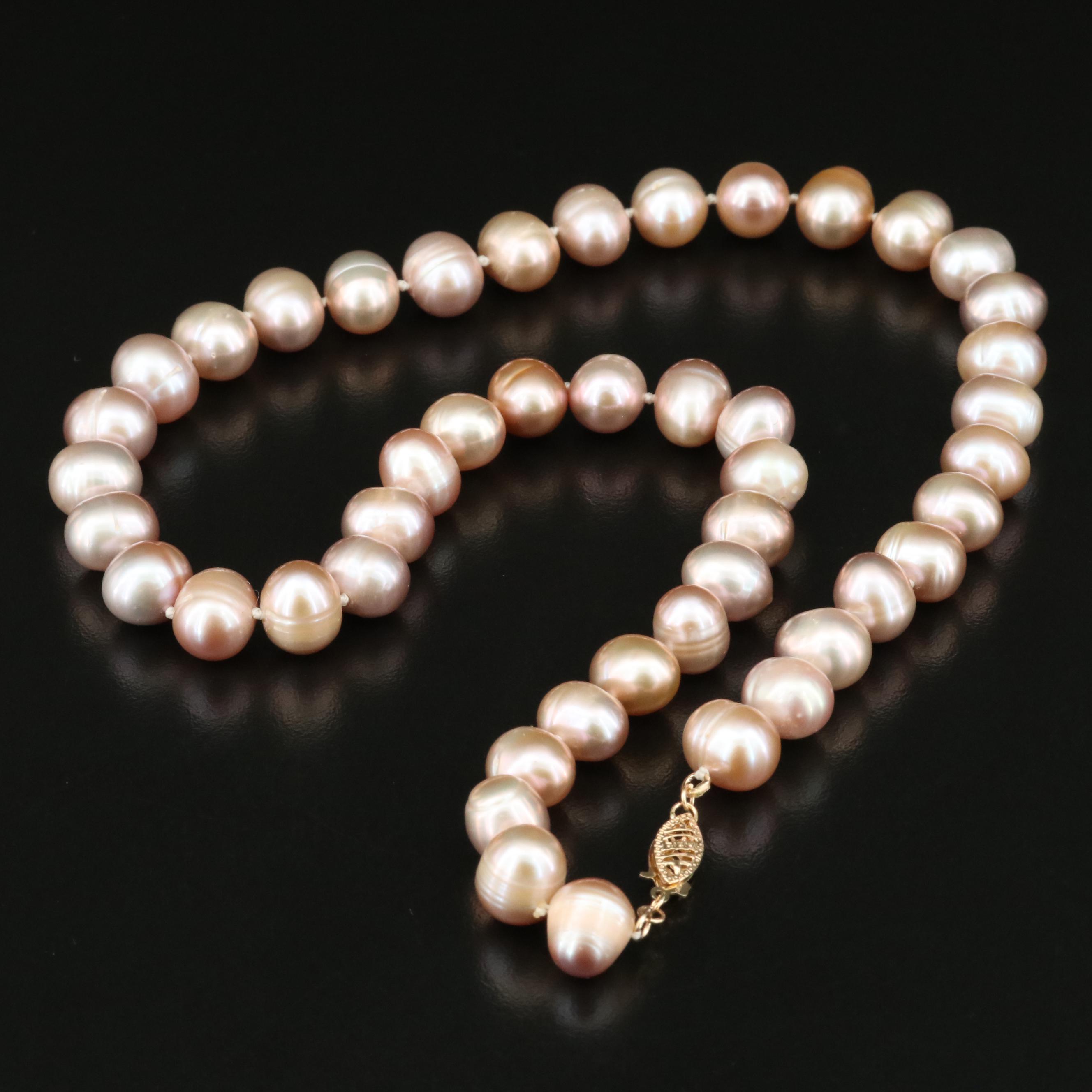 Pearl Necklace with 14K Clasp