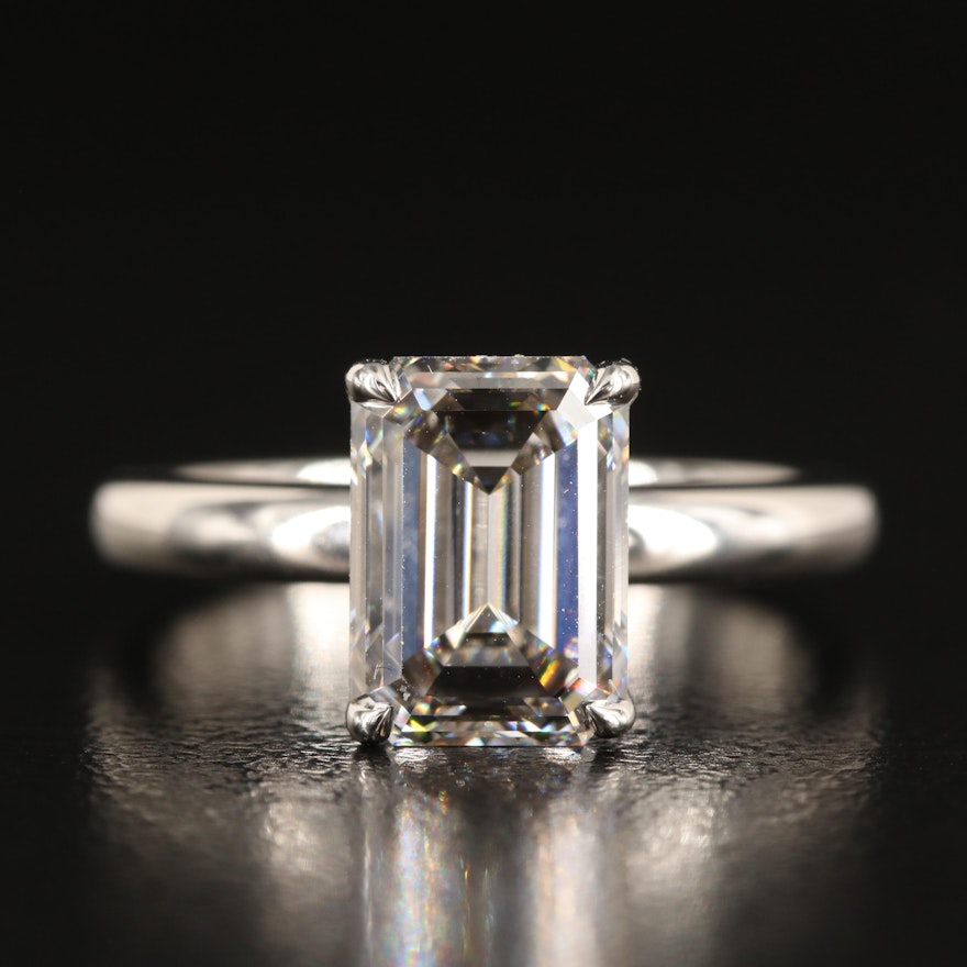 Platinum 2.82 CT Lab Grown Diamond Solitaire Ring