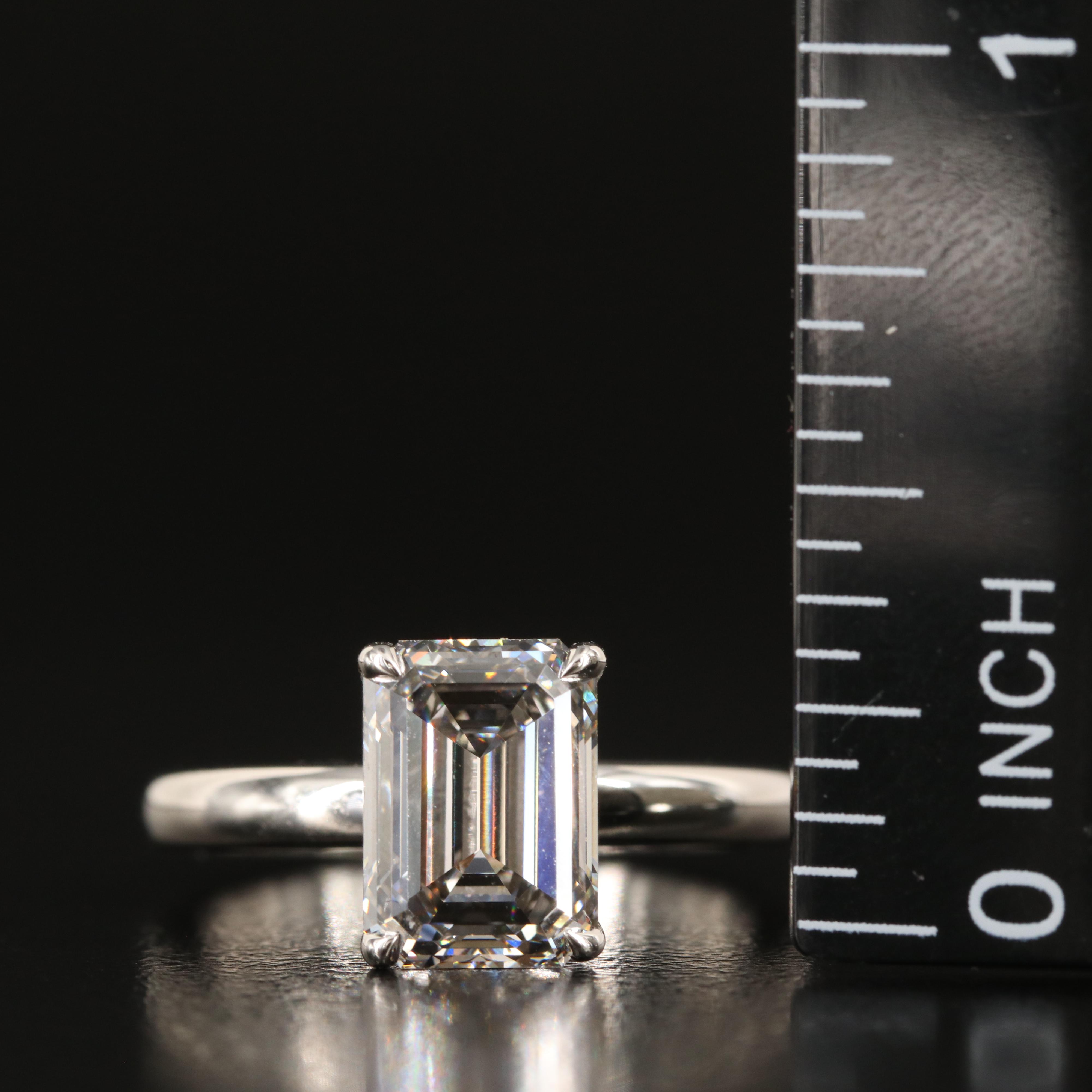 Platinum 2.82 CT Lab Grown Diamond Solitaire Ring