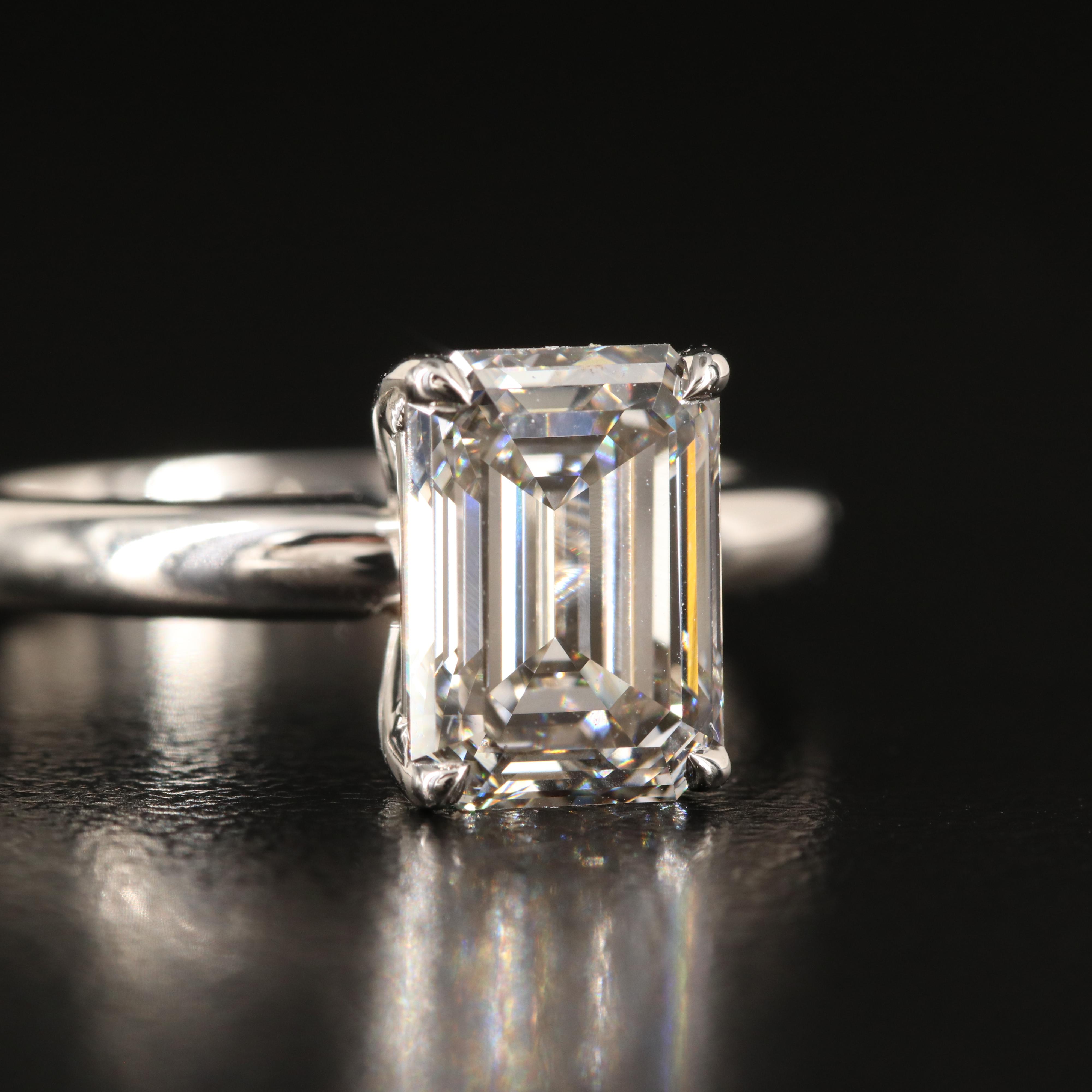 Platinum 2.82 CT Lab Grown Diamond Solitaire Ring