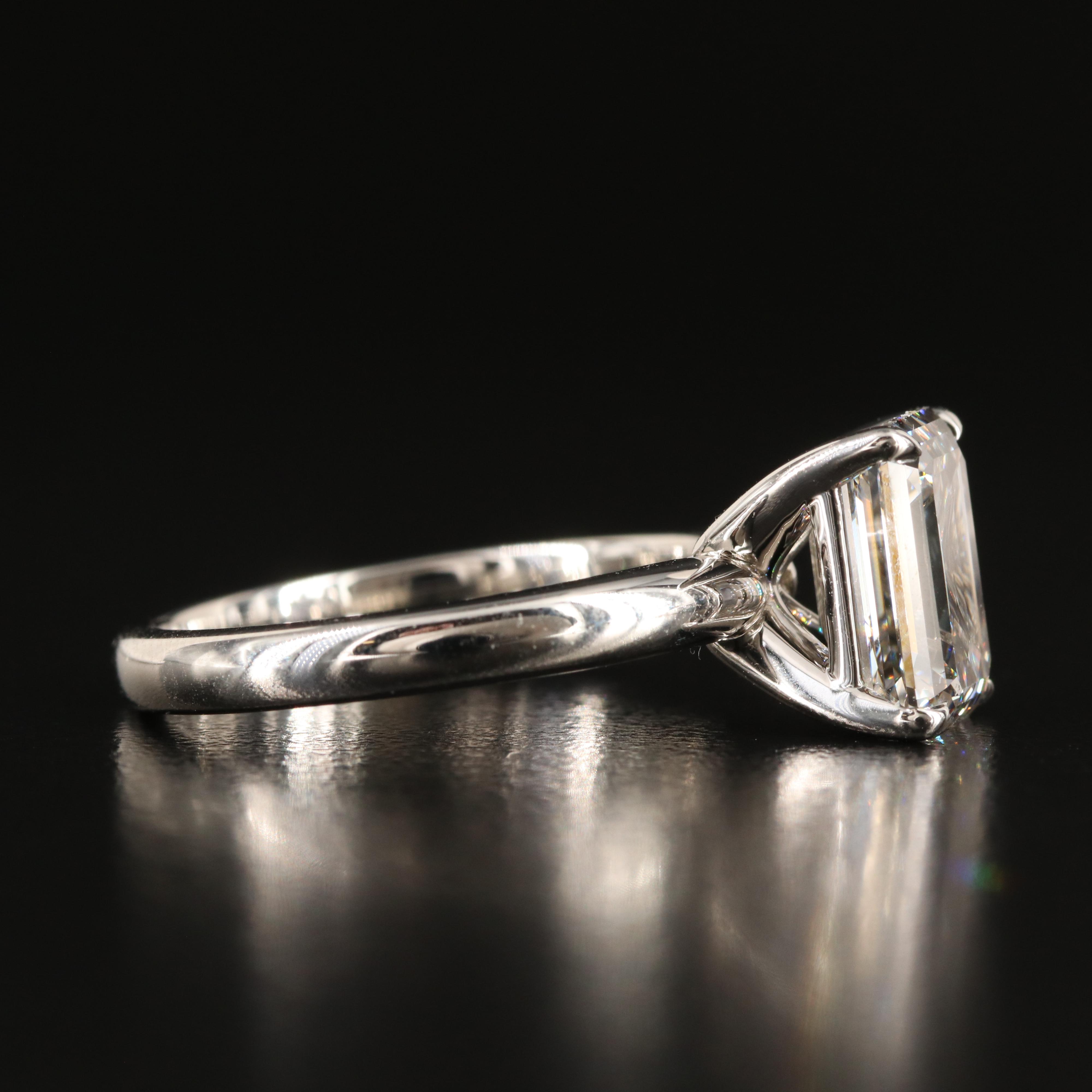 Platinum 2.82 CT Lab Grown Diamond Solitaire Ring