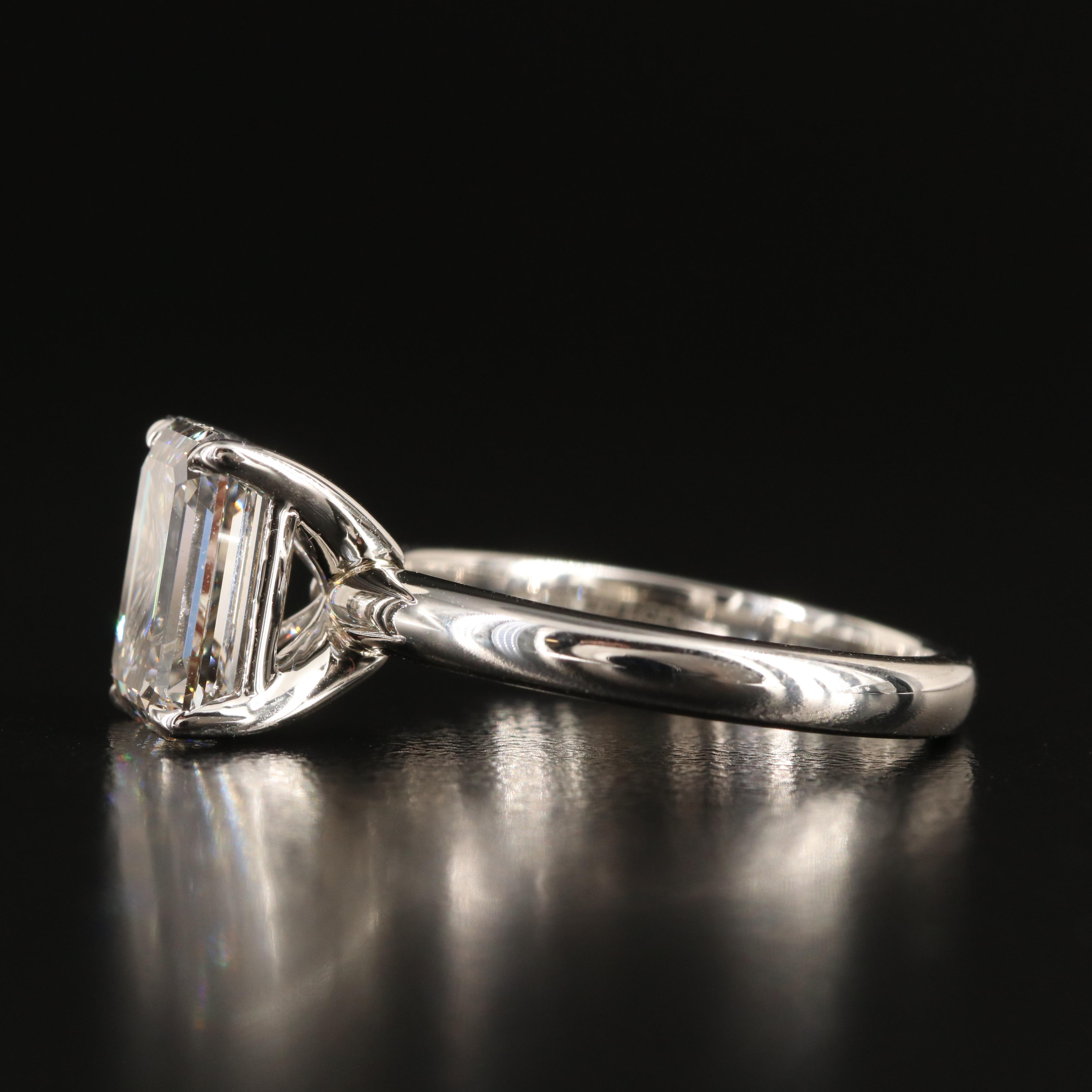 Platinum 2.82 CT Lab Grown Diamond Solitaire Ring