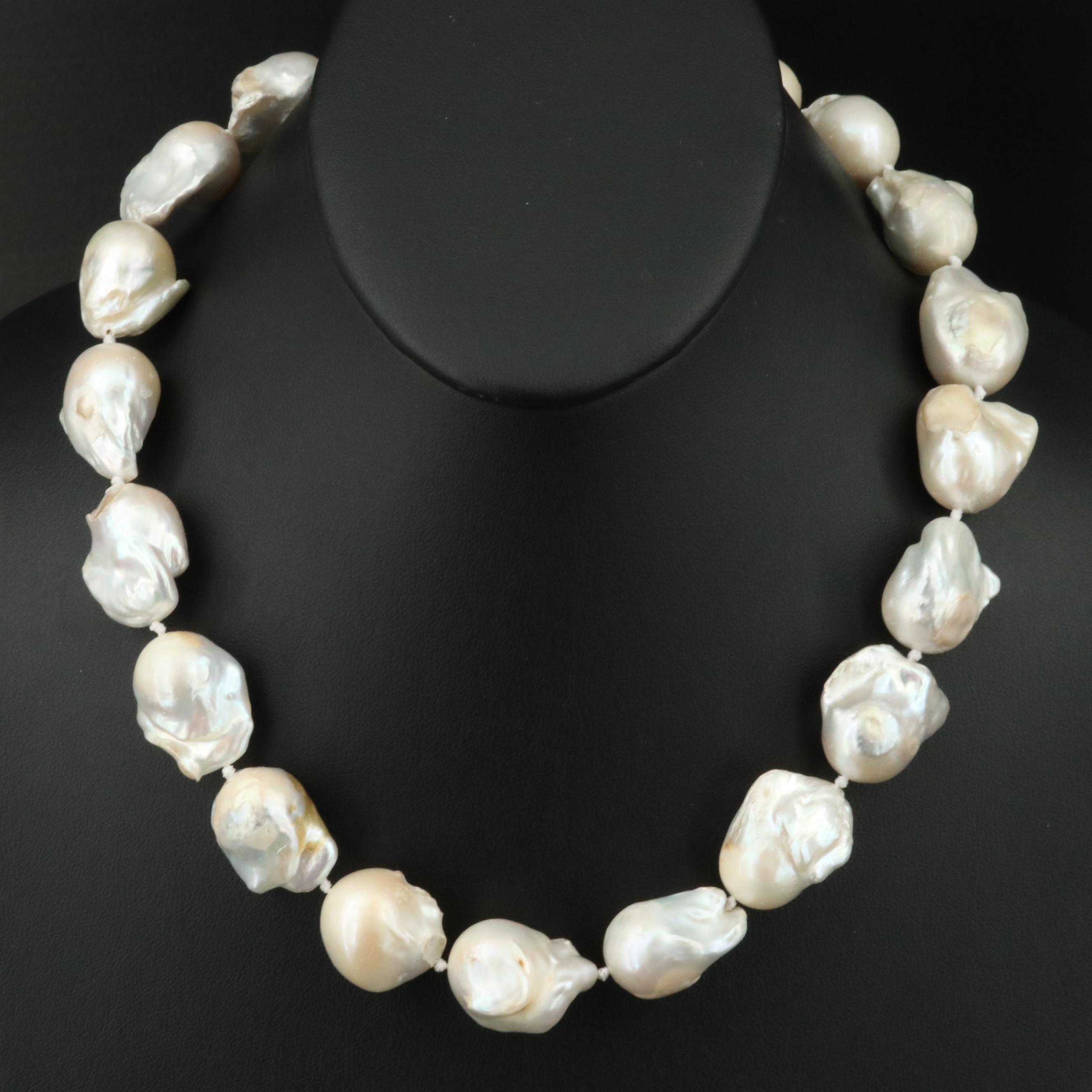 Baroque Pearl Necklace with 14K Clasp