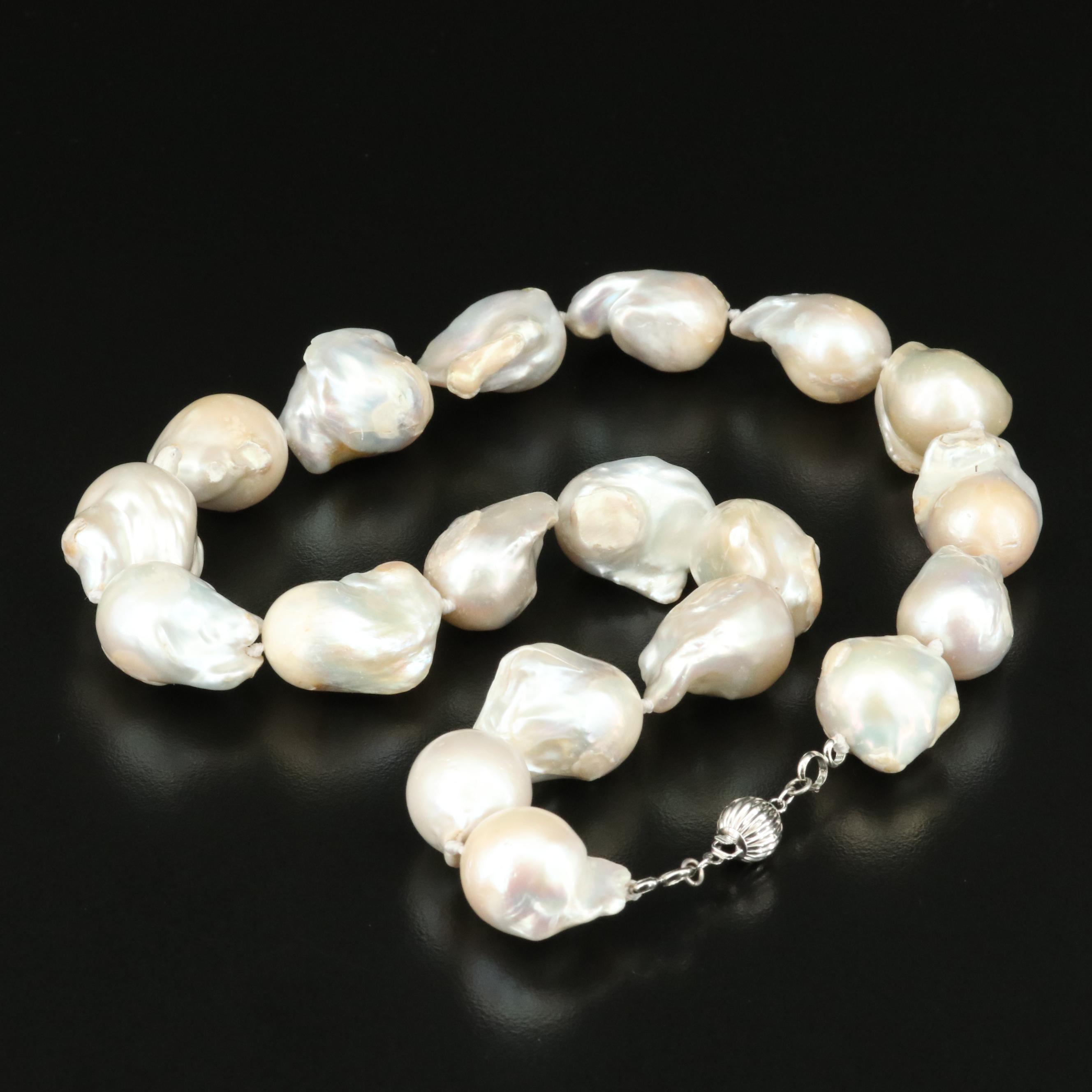 Baroque Pearl Necklace with 14K Clasp