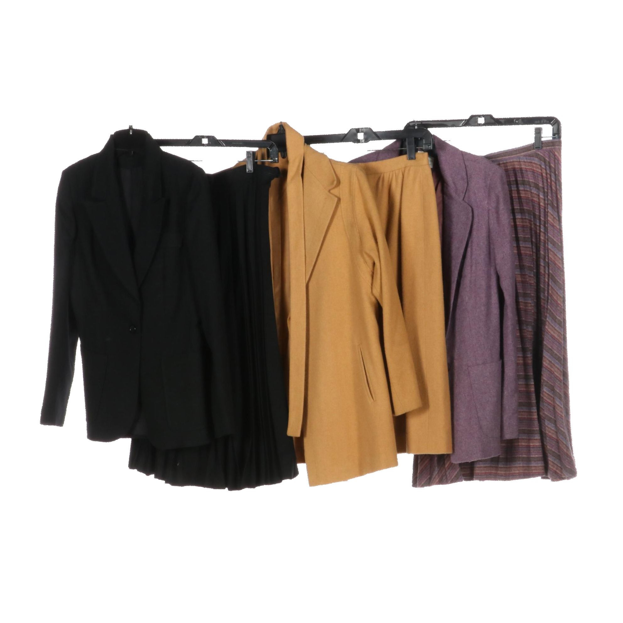 Camelite Belted Skirt Set in Camel Hair and Wool with Other Wool Skirt Sets