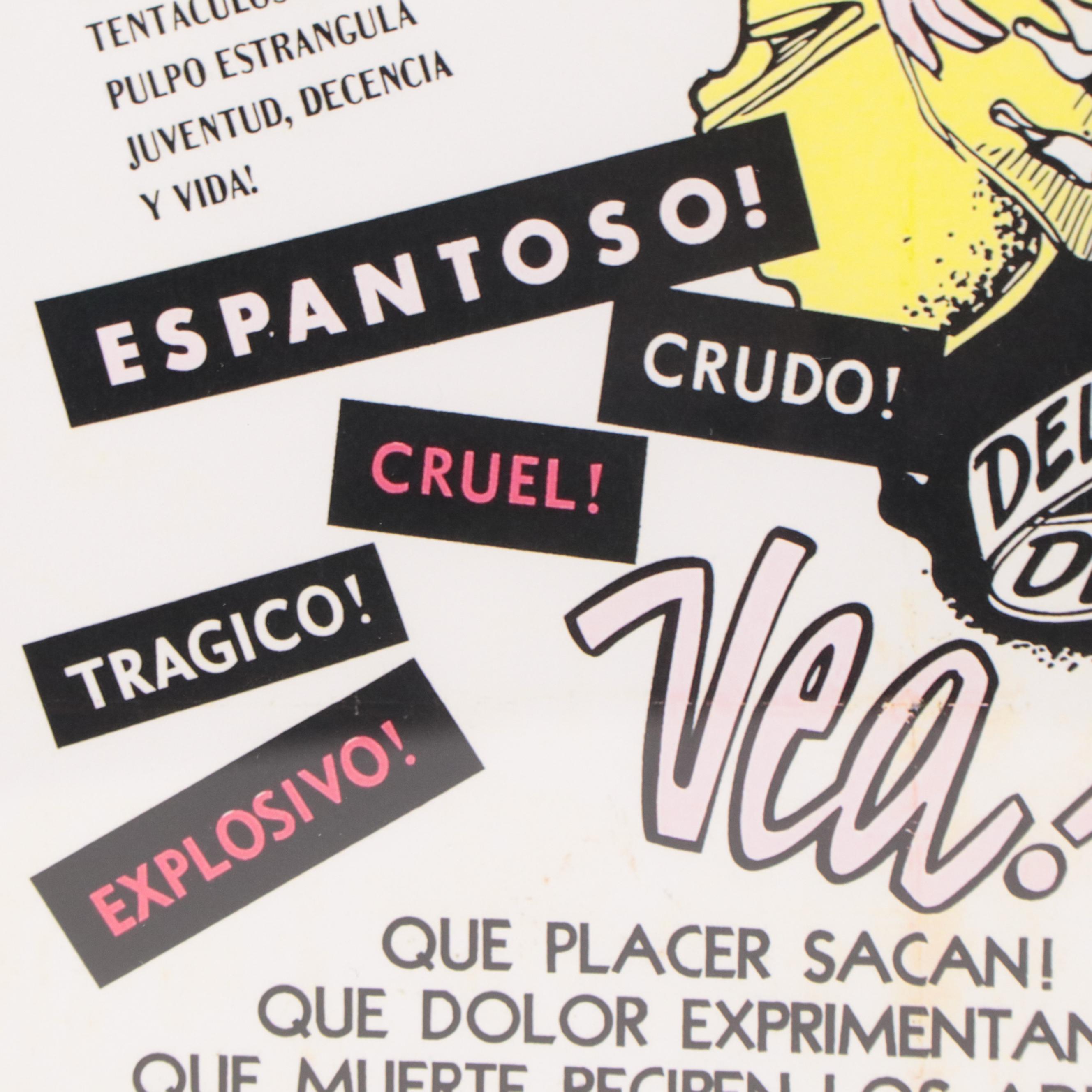 Offset Lithograph of Cannabis Propaganda Poster "El Tabaco Negro del Diablo"