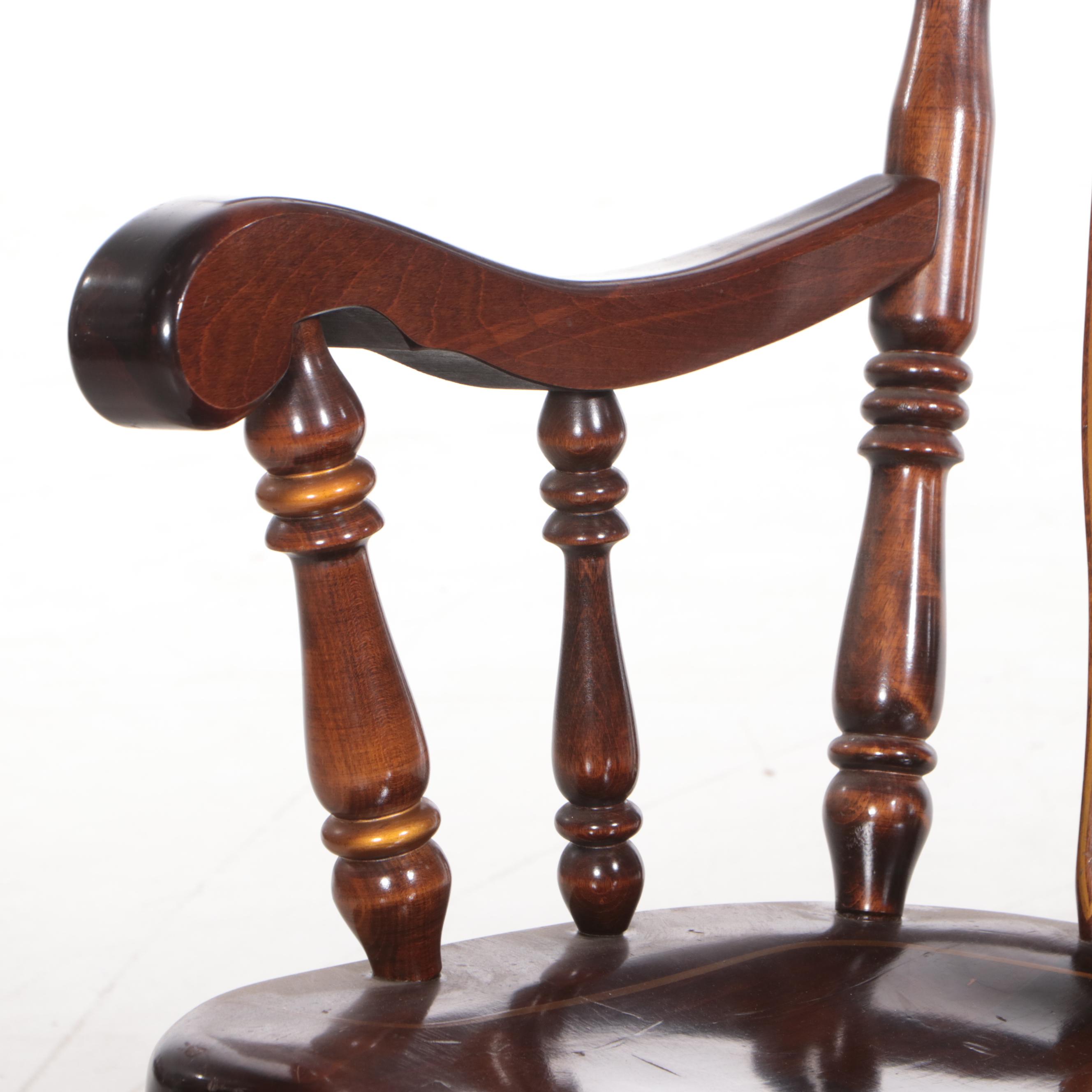 American Colonial Style Pine and Stencil-Decorated Rocking Chair