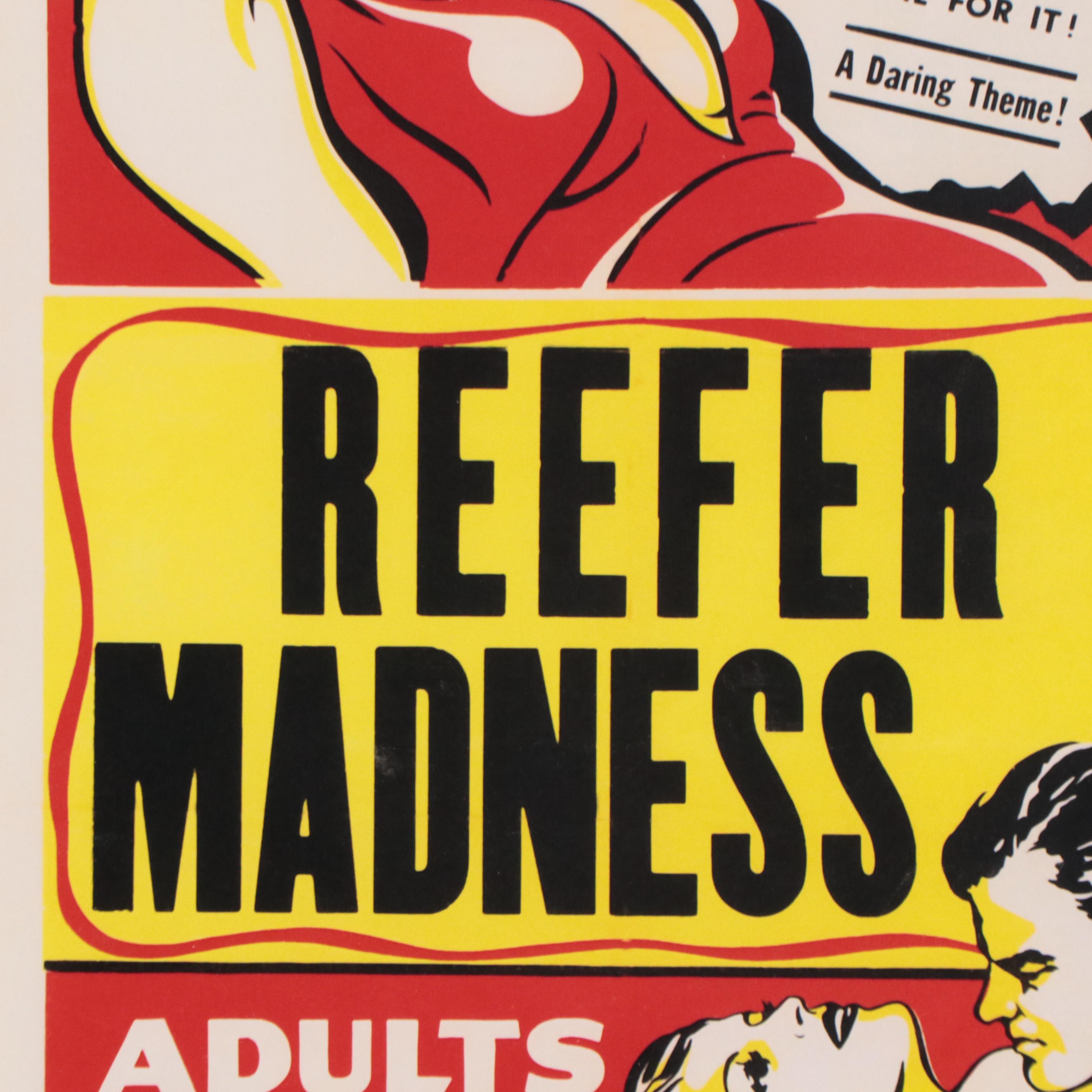 Offset Lithograph of Cannabis Propaganda Poster "Reefer Madness"