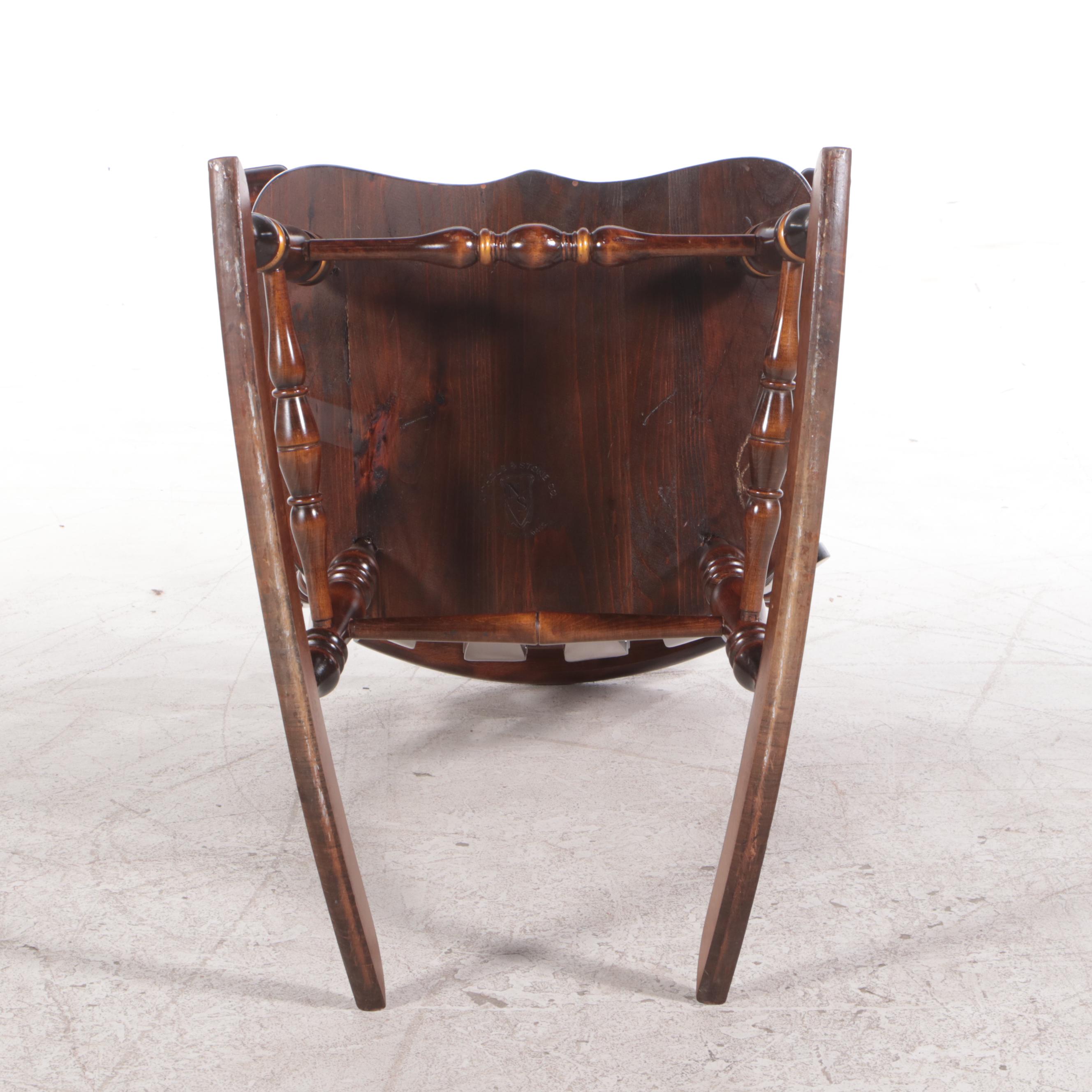 American Colonial Style Pine and Stencil-Decorated Rocking Chair