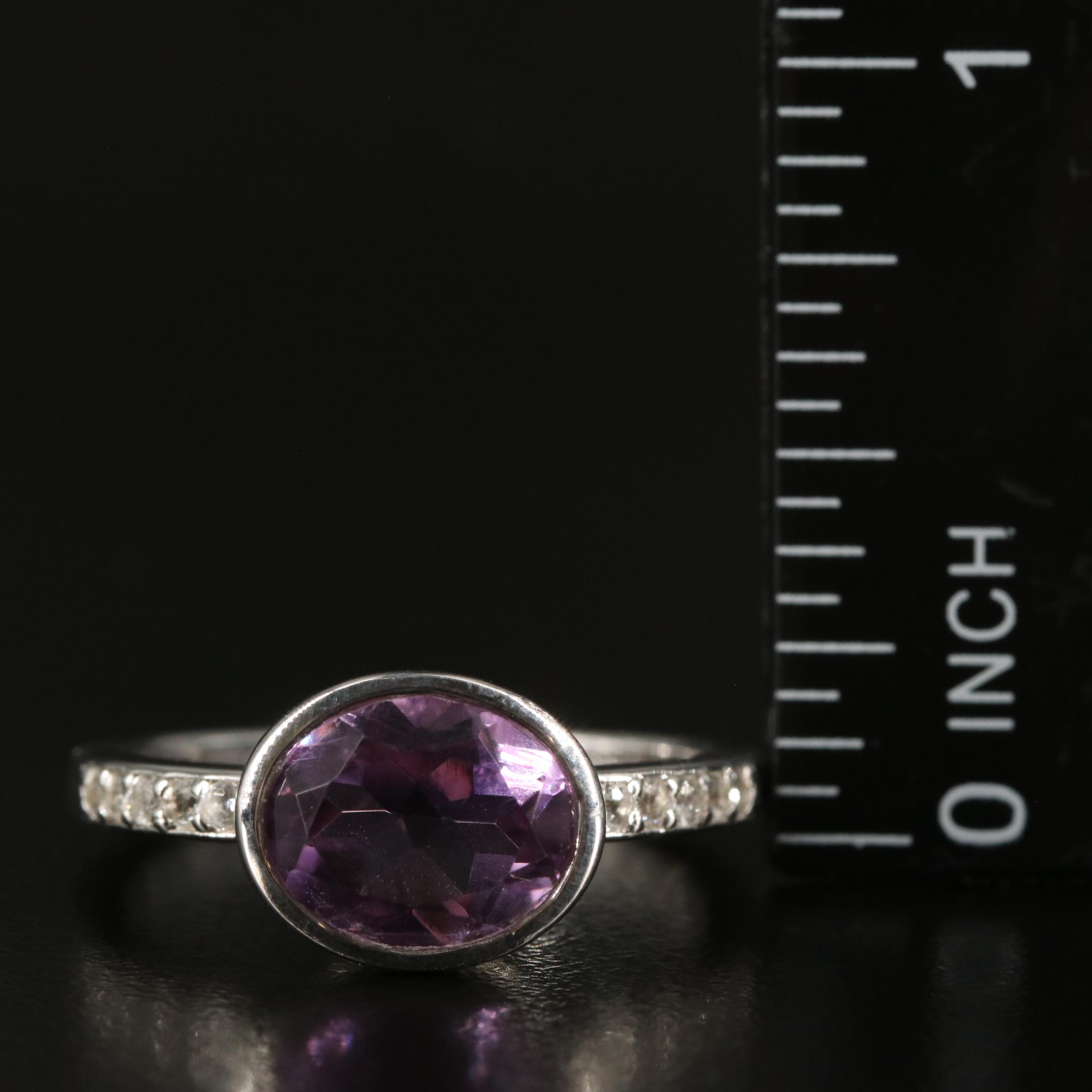 Sterling Amethyst and White Topaz Ring