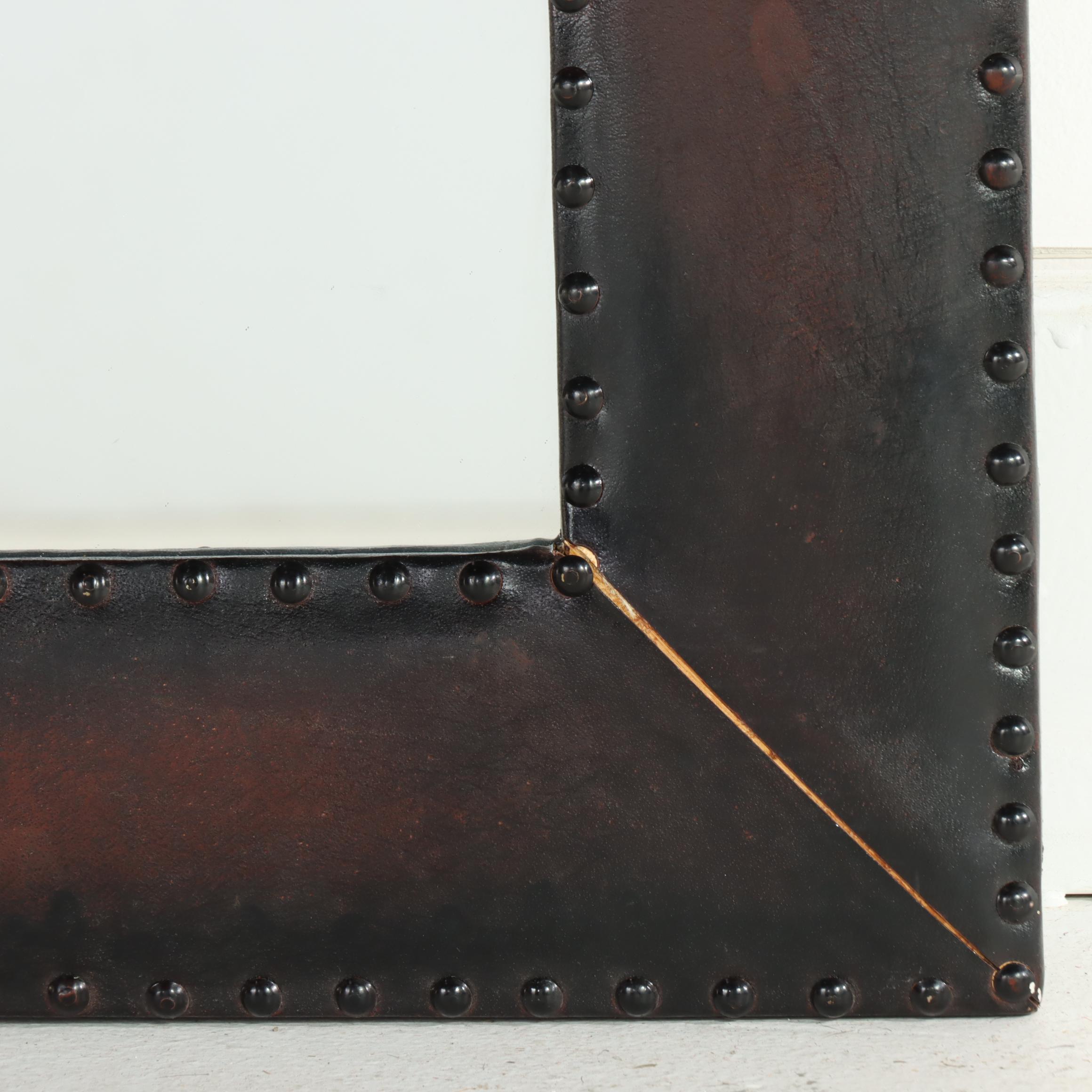 Pier 1 Imports Studded Faux-Leather Mirror