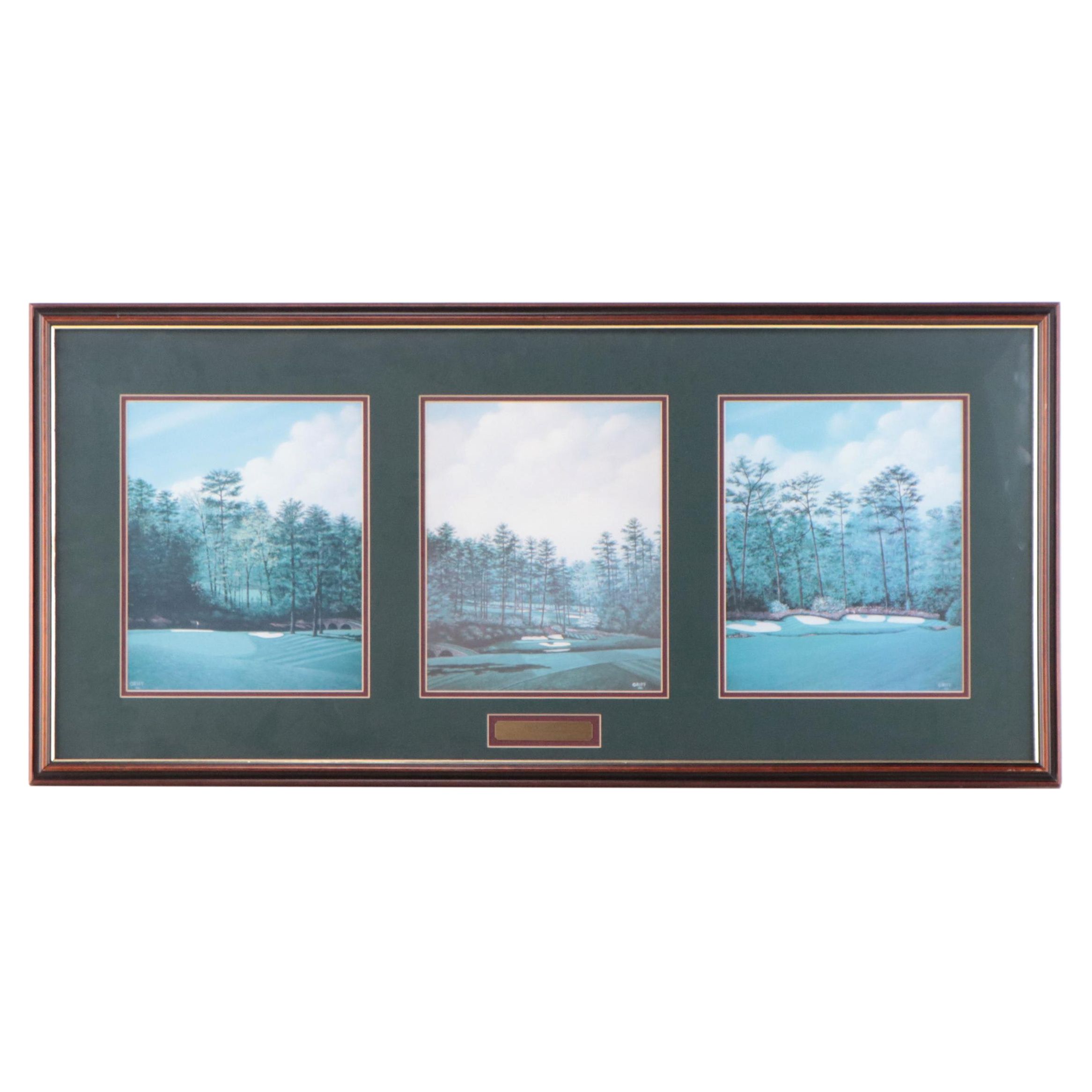 Offset Lithographs of Golf Scenes After George Griff, Late 20th Century