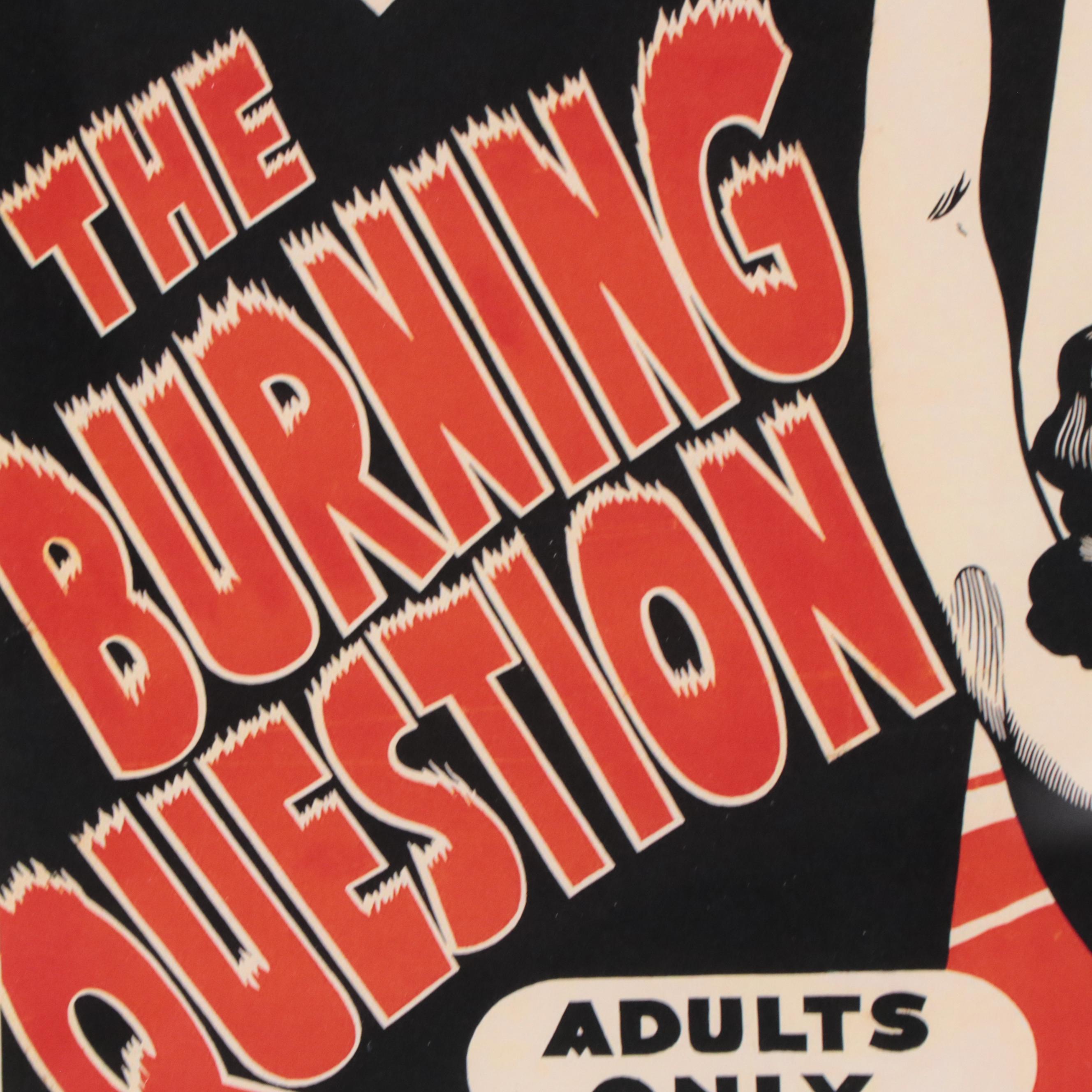 Offset Lithograph of Cannabis Propaganda Poster "The Burning Question"