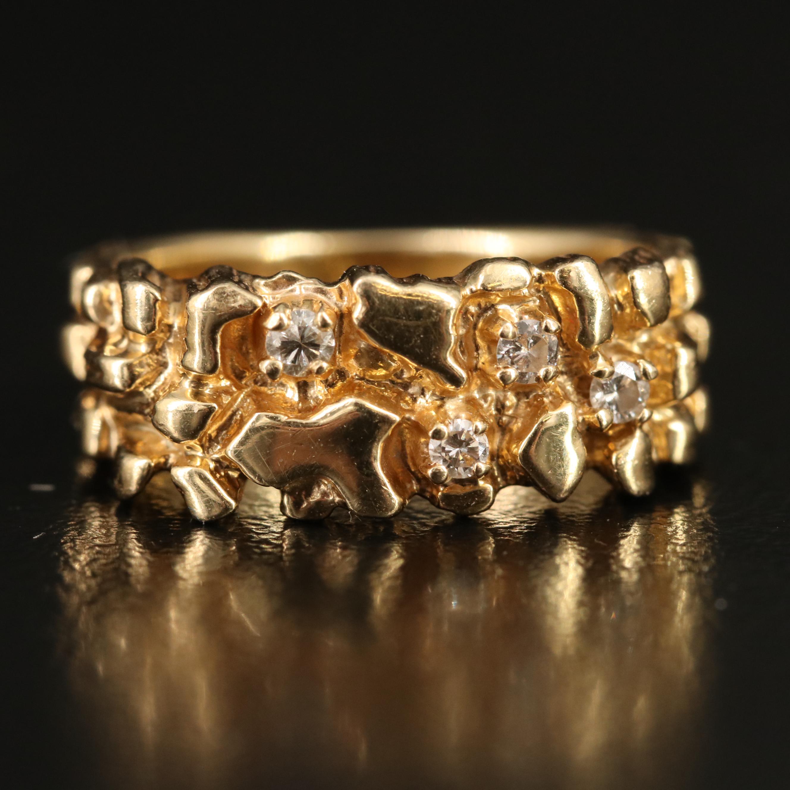 14K 0.09 CTW Diamond Nugget Ring