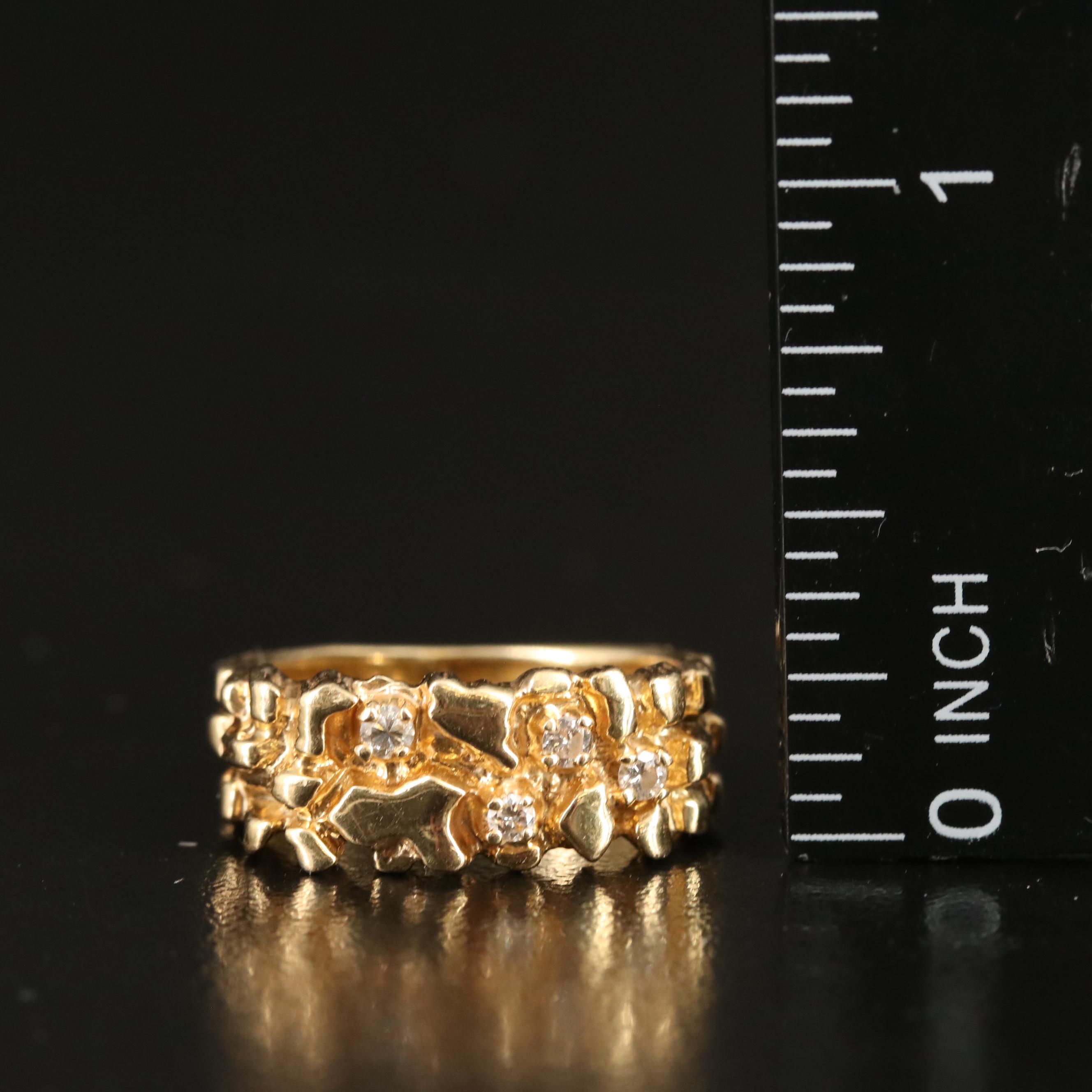 14K 0.09 CTW Diamond Nugget Ring