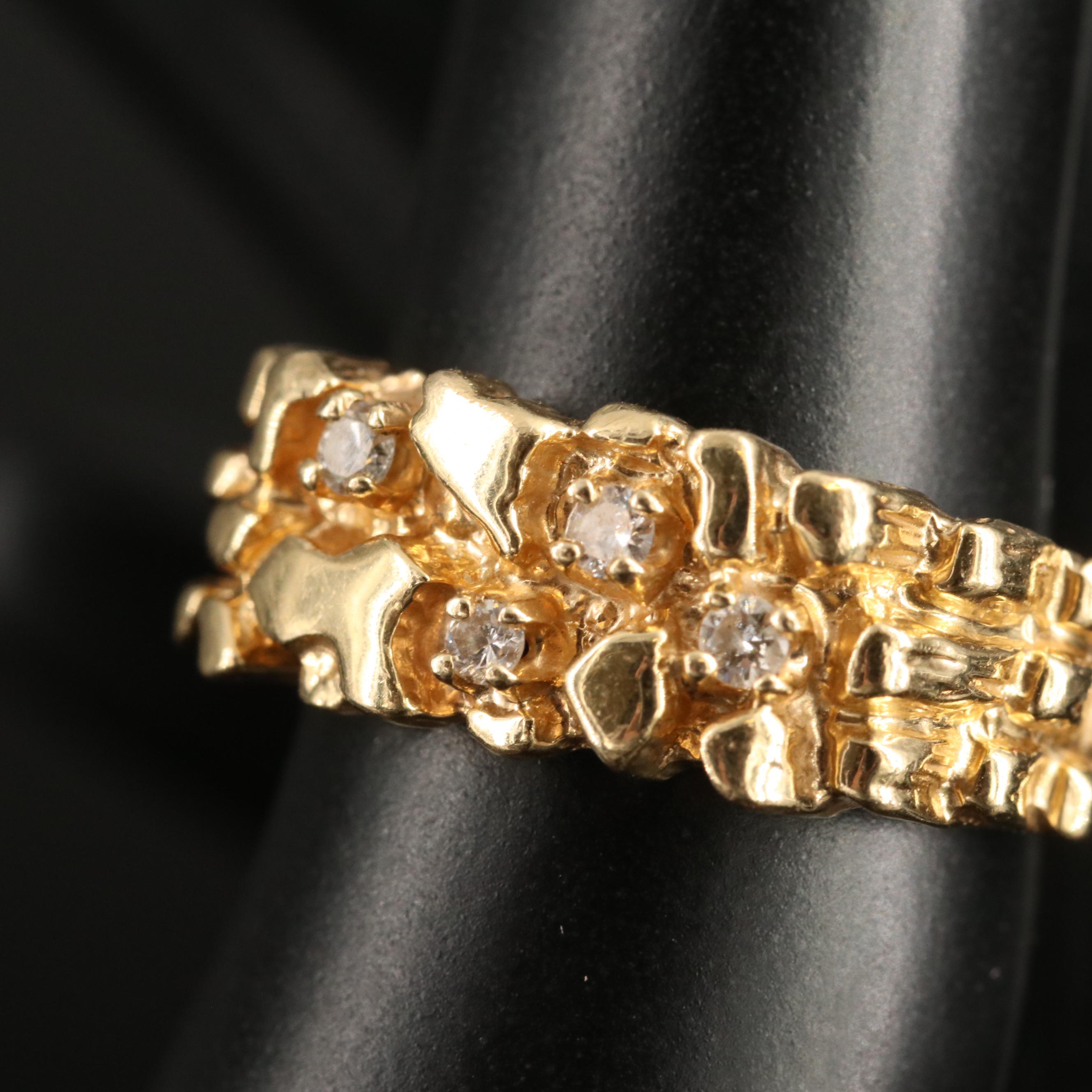 14K 0.09 CTW Diamond Nugget Ring