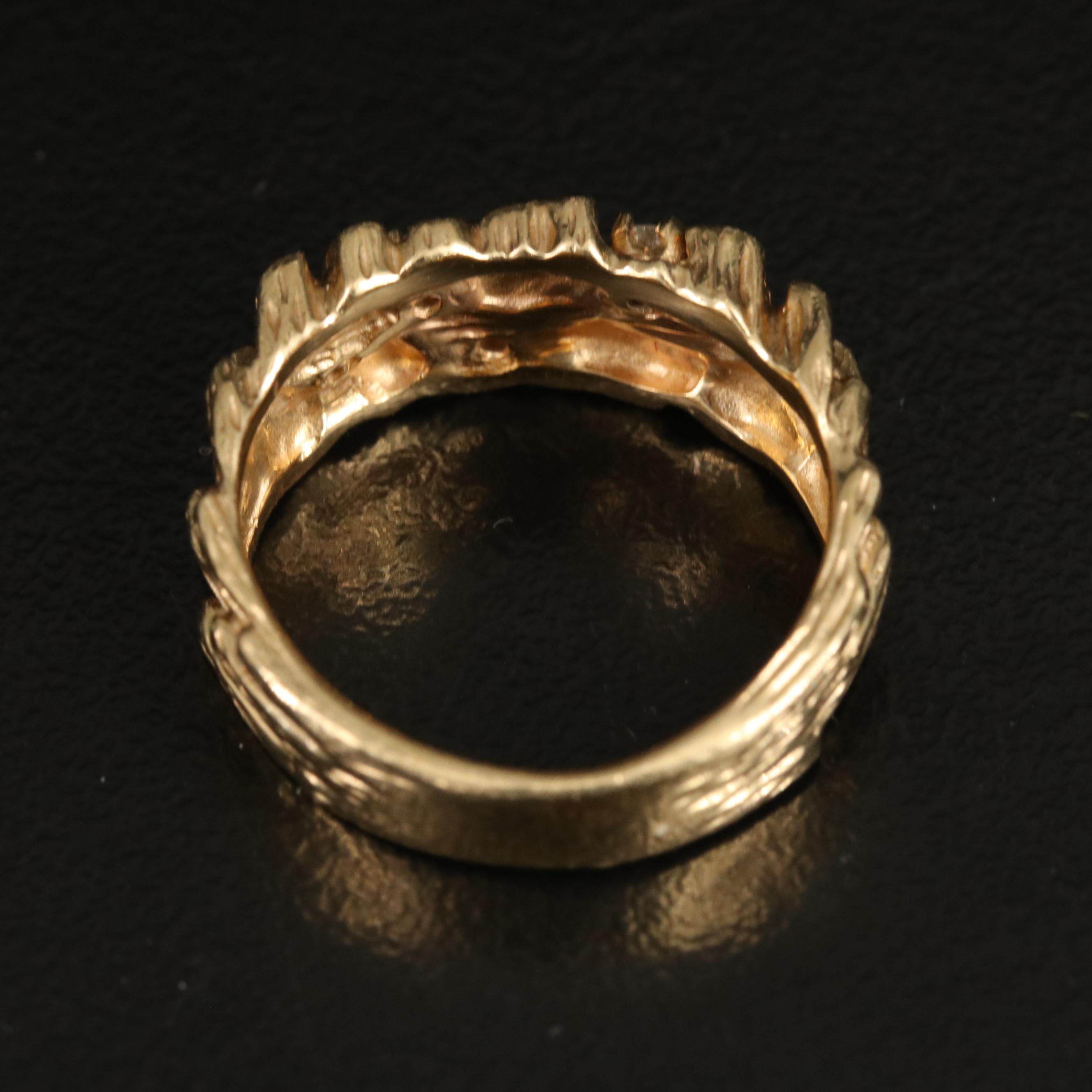 14K 0.09 CTW Diamond Nugget Ring