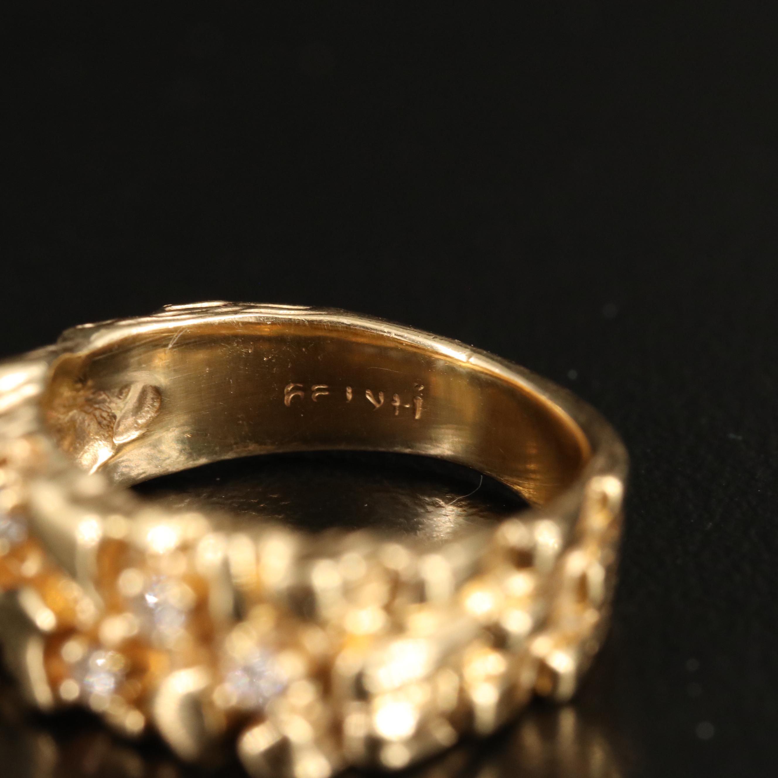 14K 0.09 CTW Diamond Nugget Ring