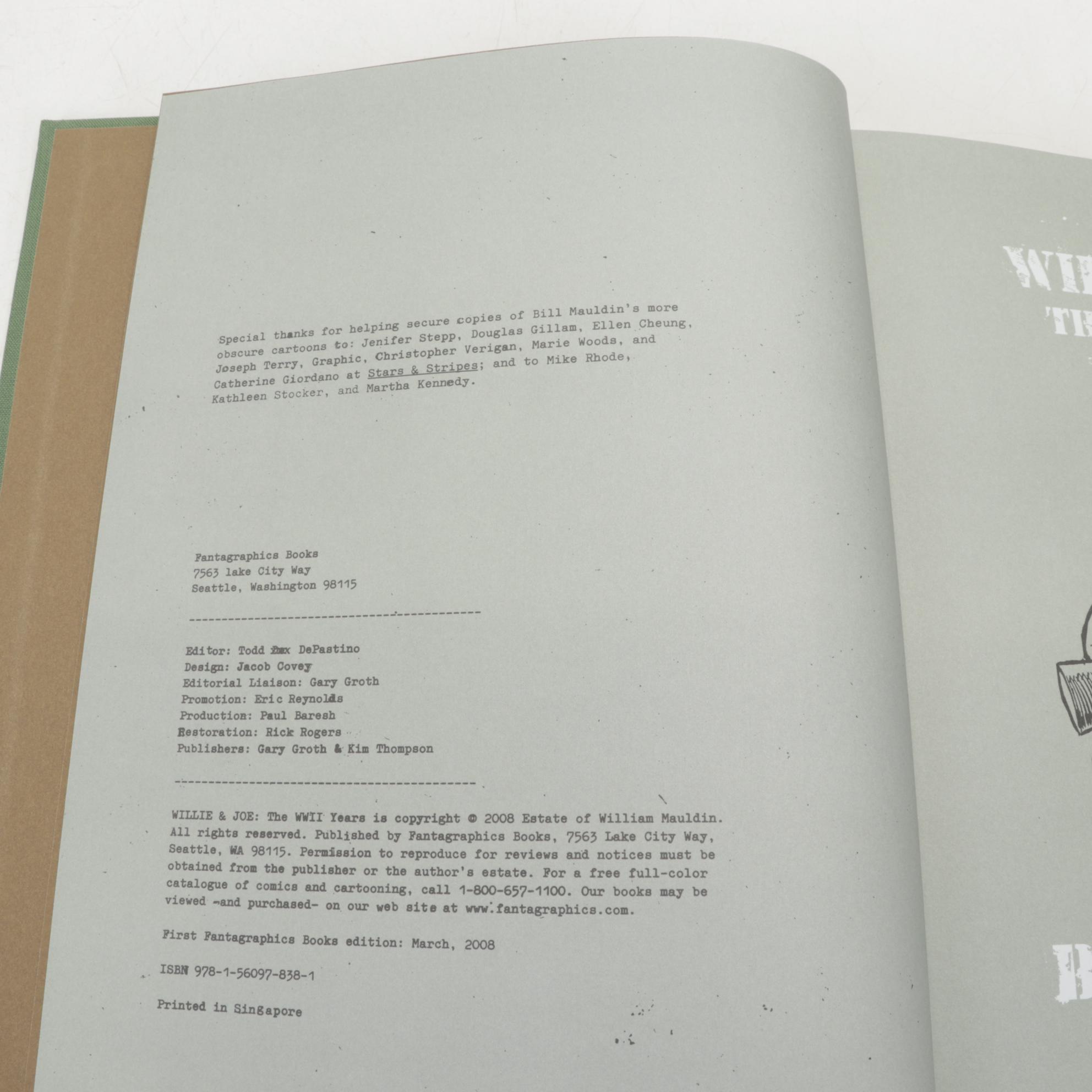 Cartoon and Movie Coffee Table Books Featuring "Willie & Joe" by Bill Mauldin