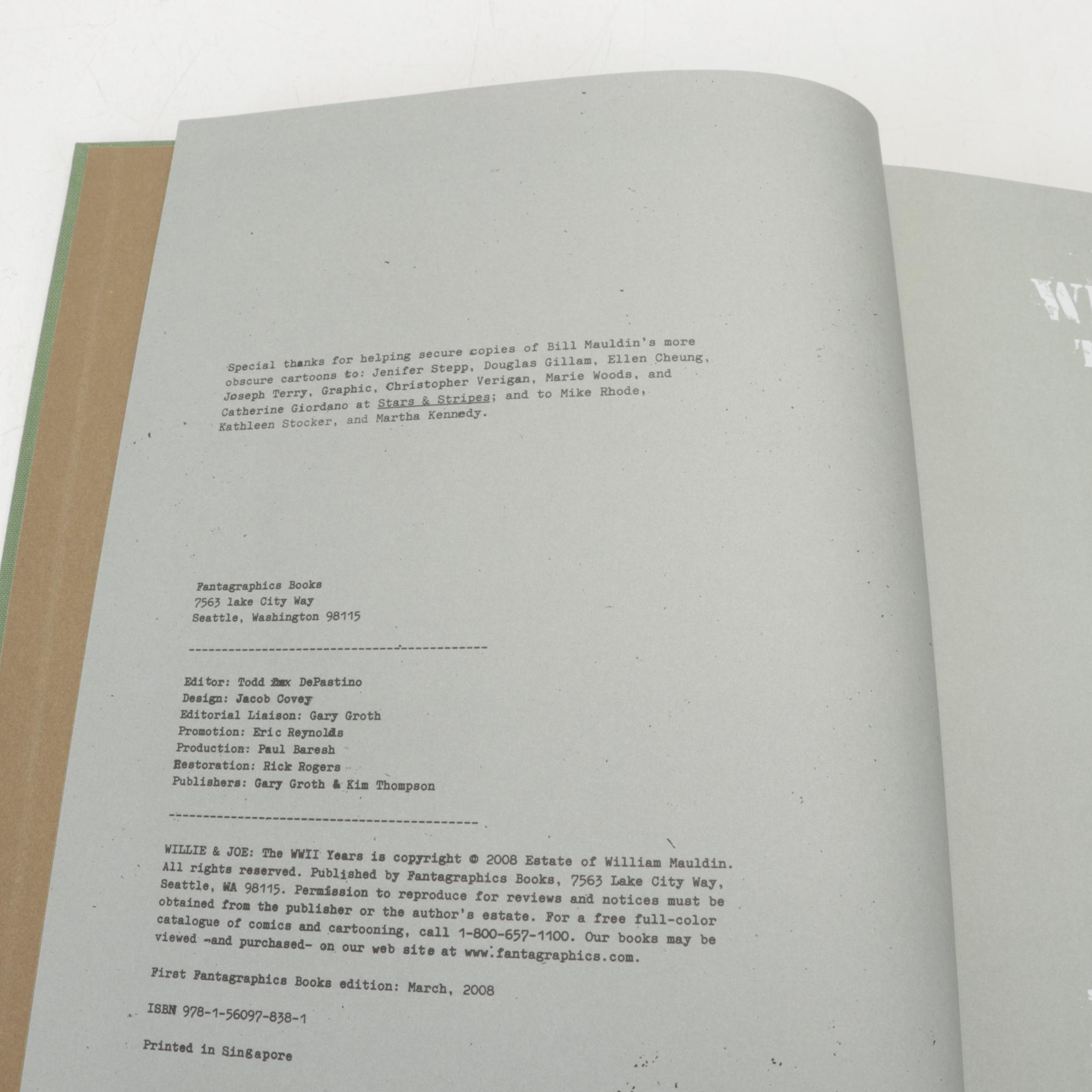 Cartoon and Movie Coffee Table Books Featuring "Willie & Joe" by Bill Mauldin