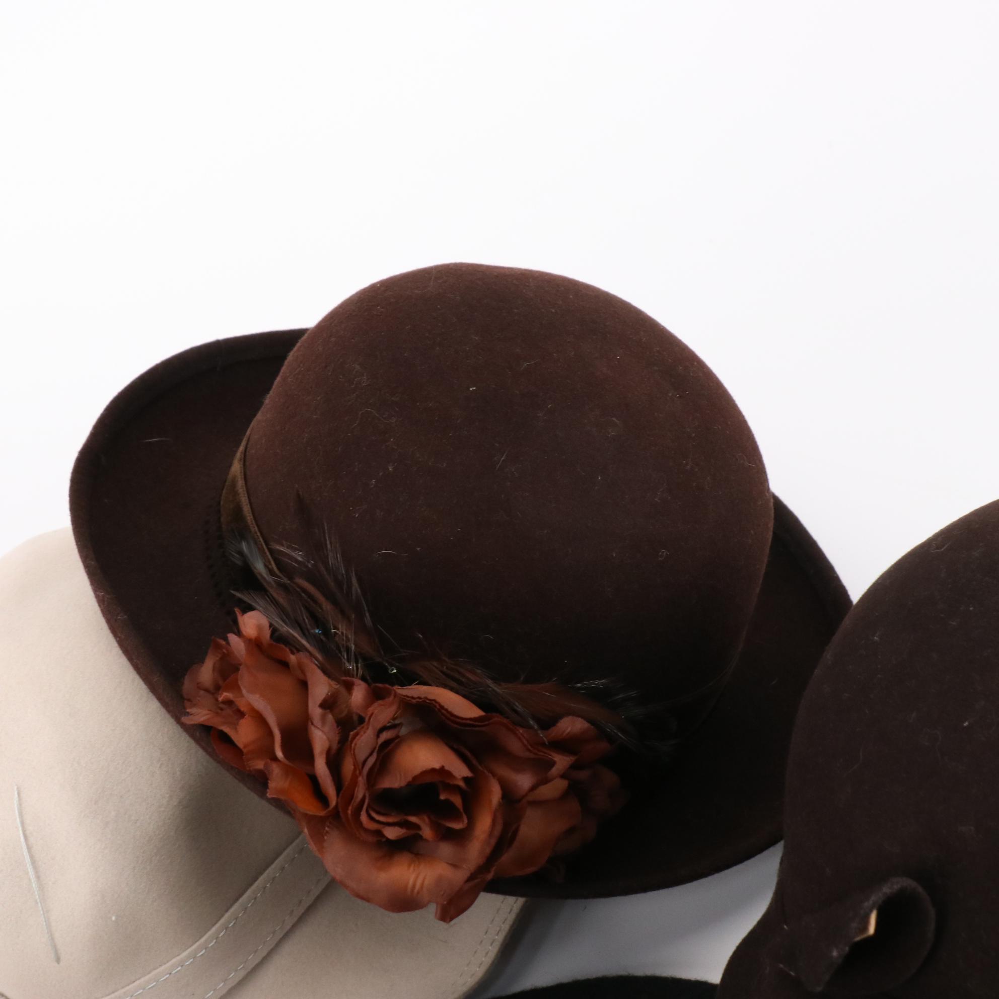 Doeskin, Georgi, and Glenover Felt Hats with Arlin Embellished Beret & Other Hat