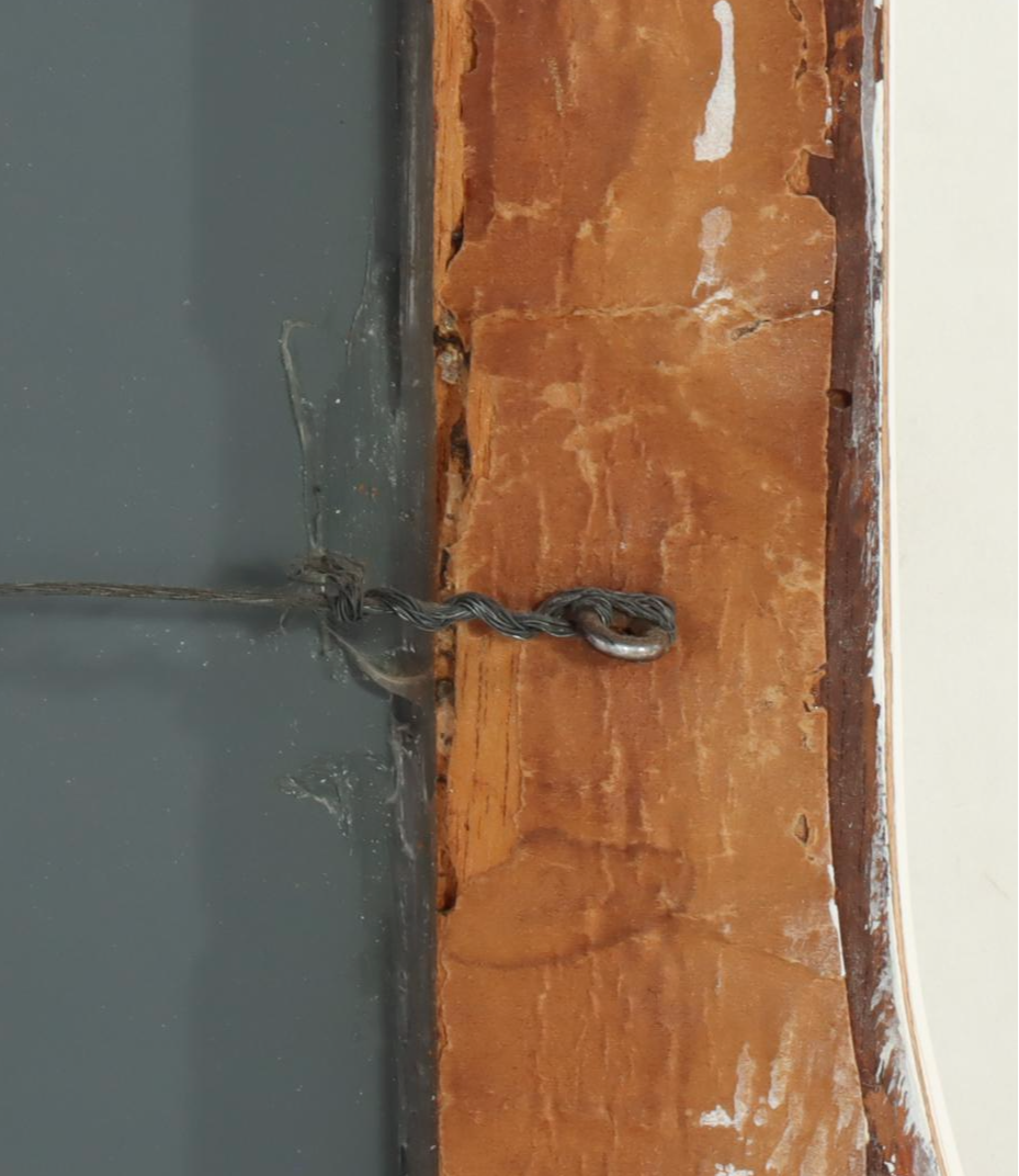 White-Painted and Relief-Carved Wall Mirror, 20th Century