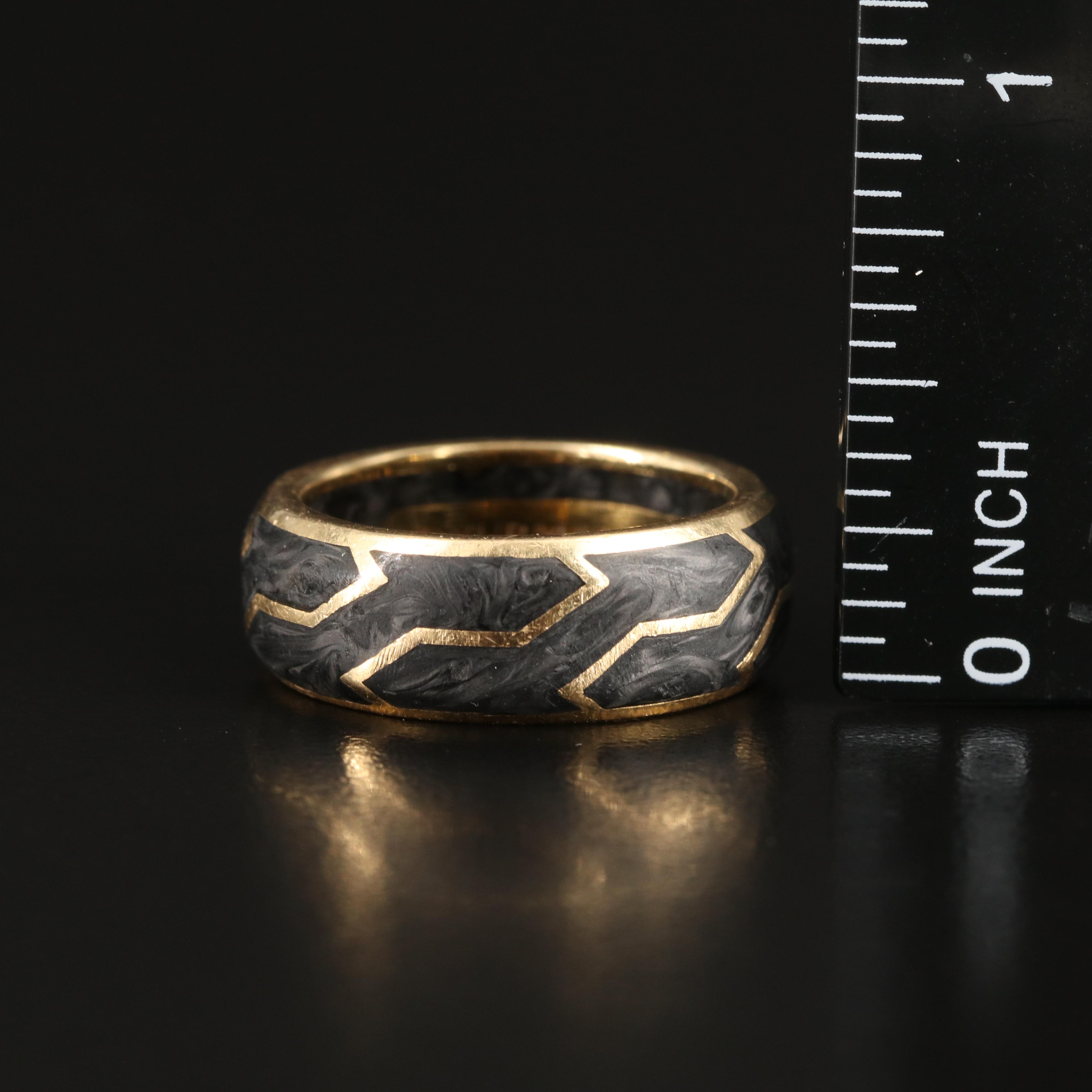 David Yurman Forged Carbon Band with 18K Gold Accents