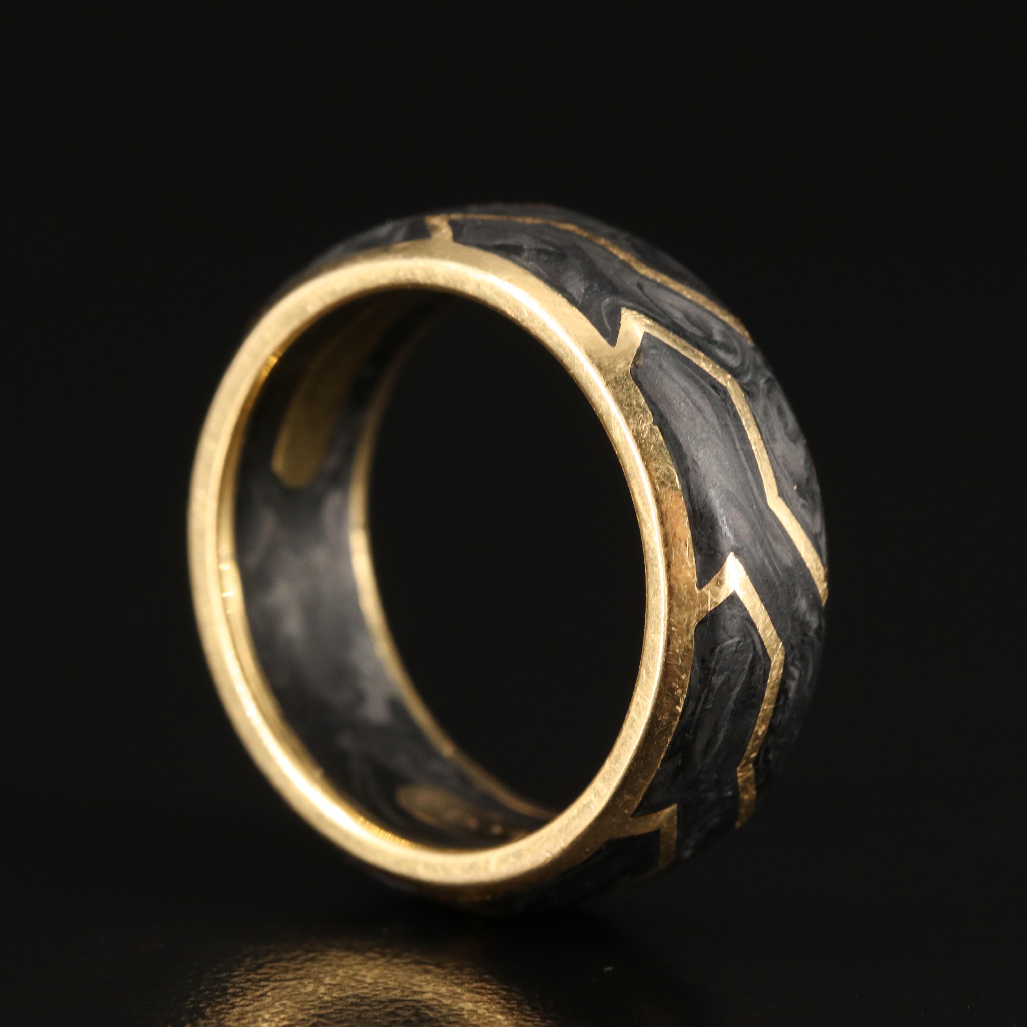 David Yurman Forged Carbon Band with 18K Gold Accents