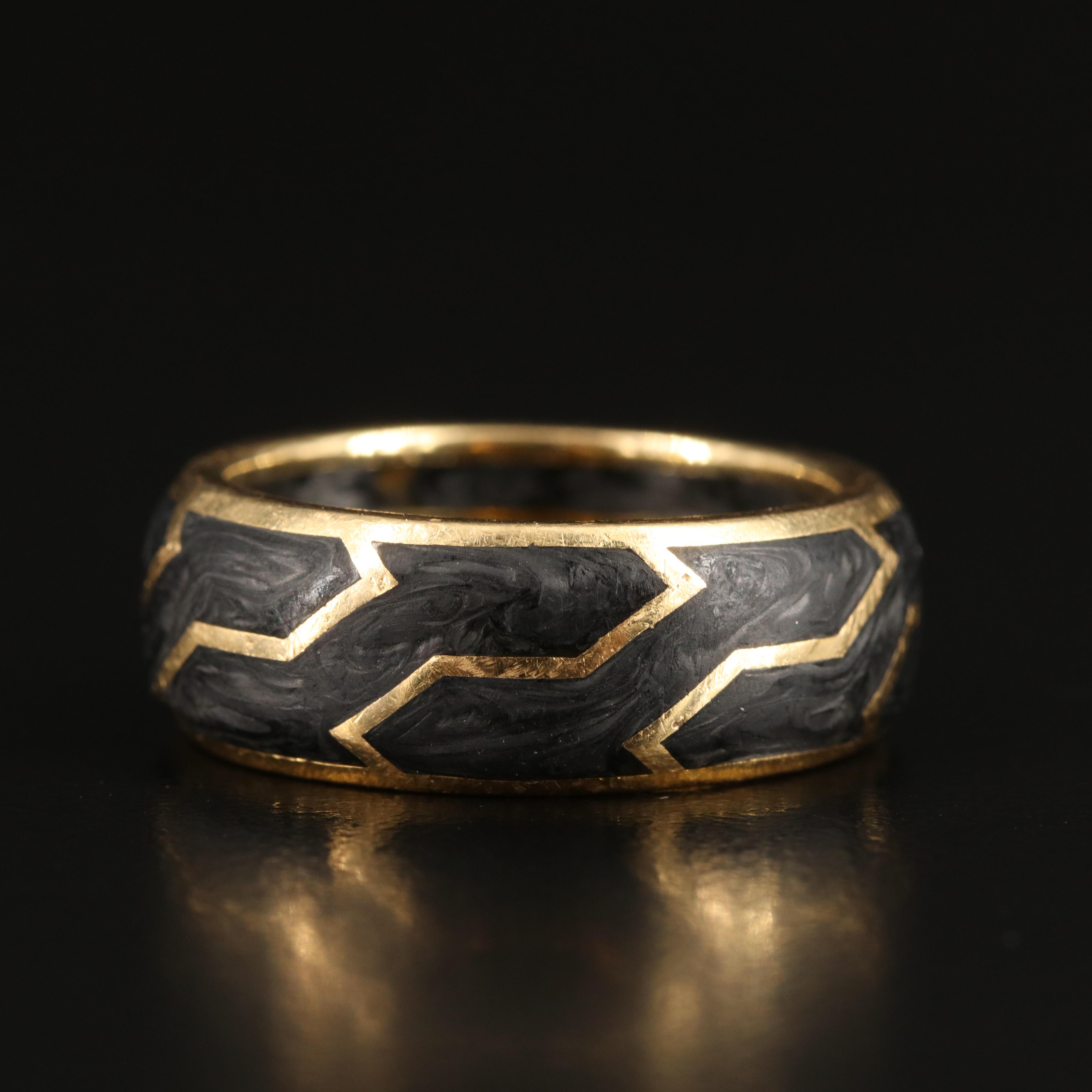 David Yurman Forged Carbon Band with 18K Gold Accents