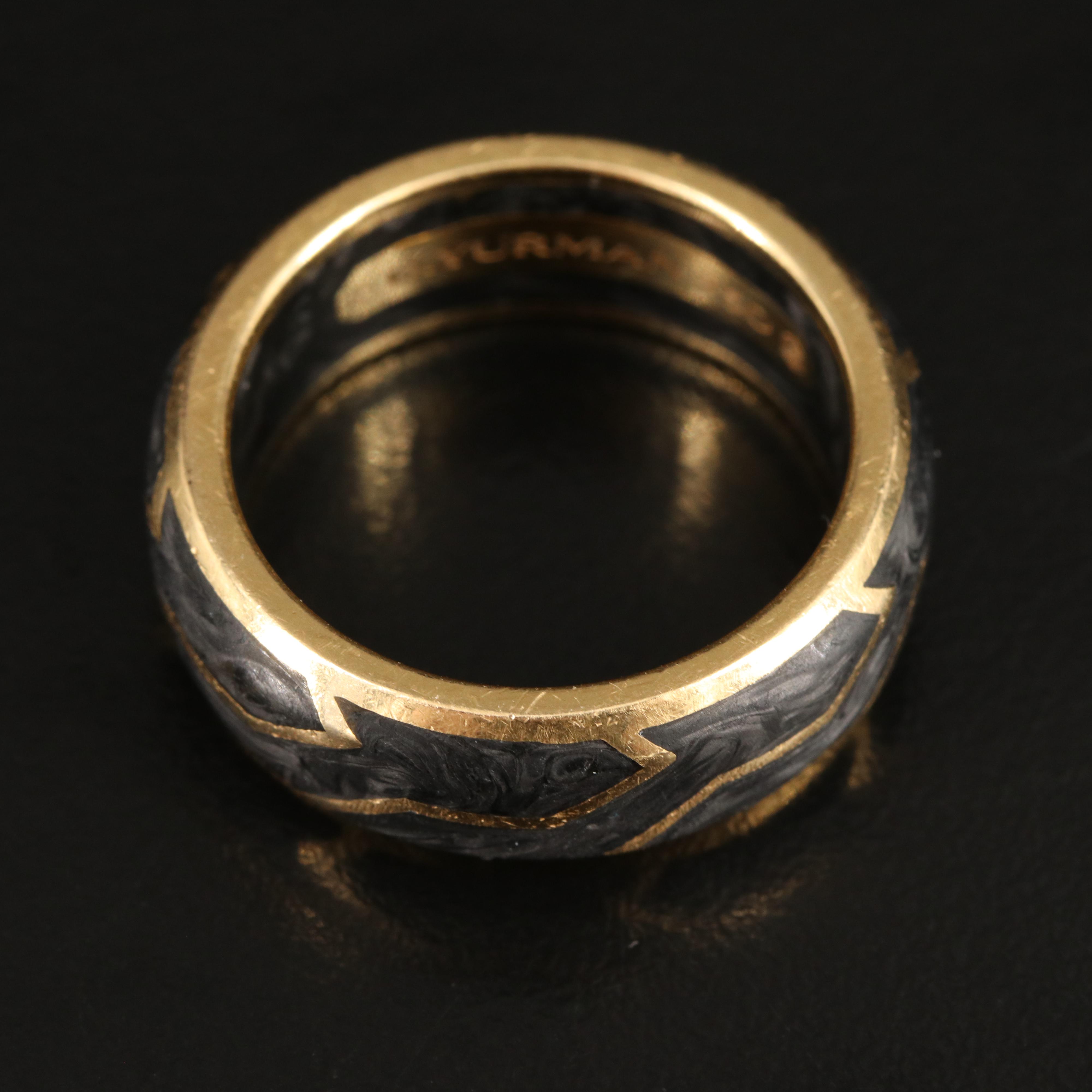 David Yurman Forged Carbon Band with 18K Gold Accents