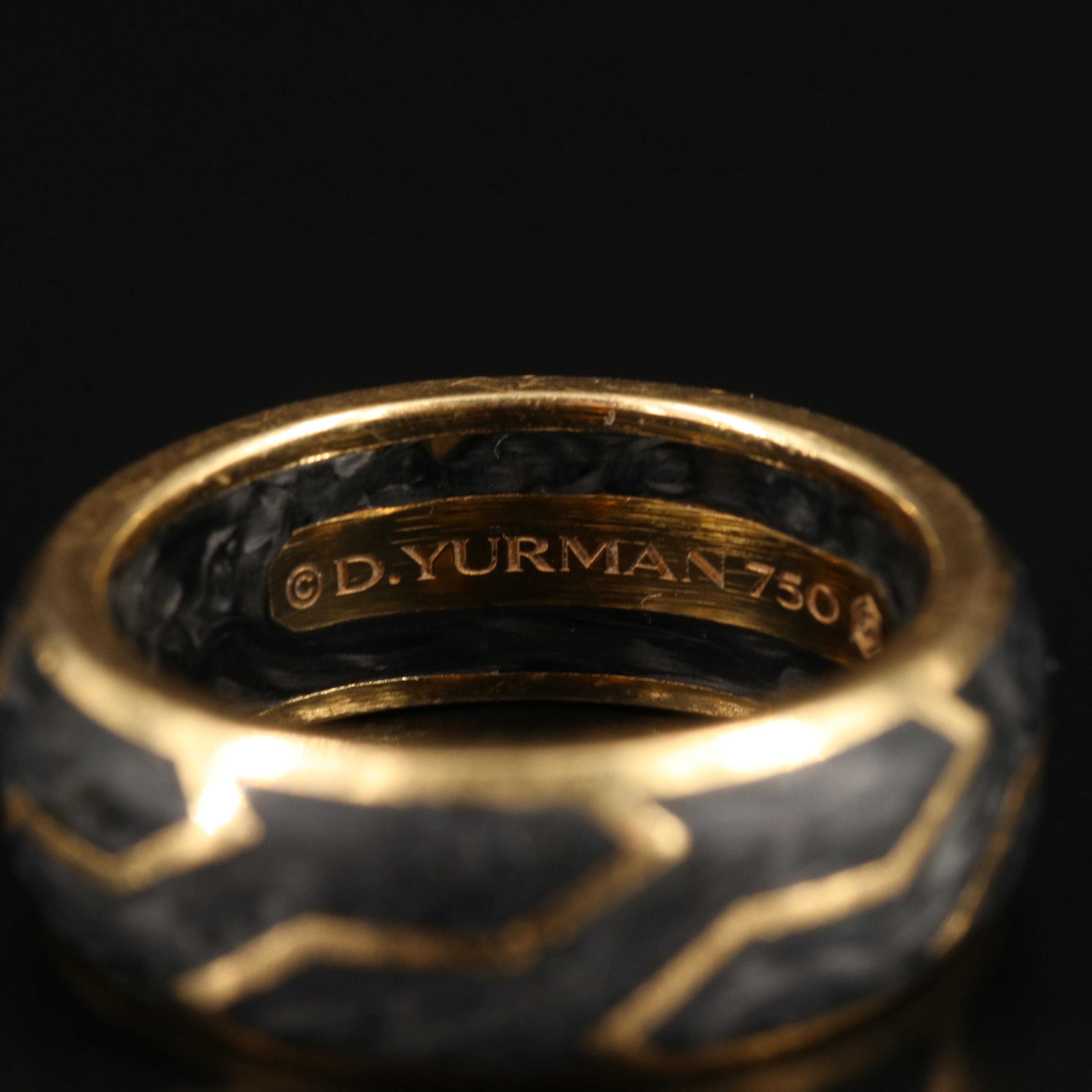 David Yurman Forged Carbon Band with 18K Gold Accents