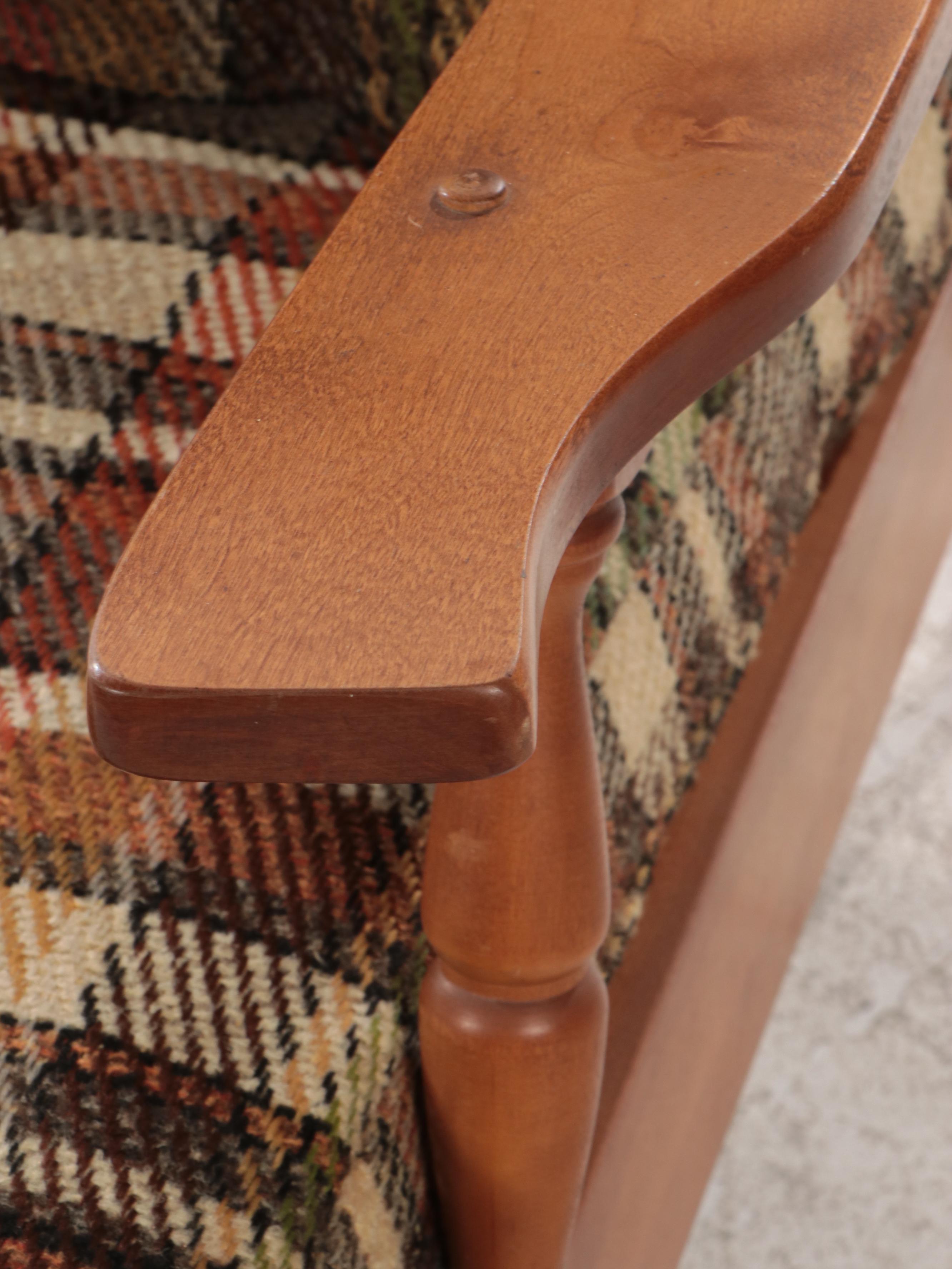 Charlton Colonial Style Maple Wingback Lounge Chair, Mid-20th Century