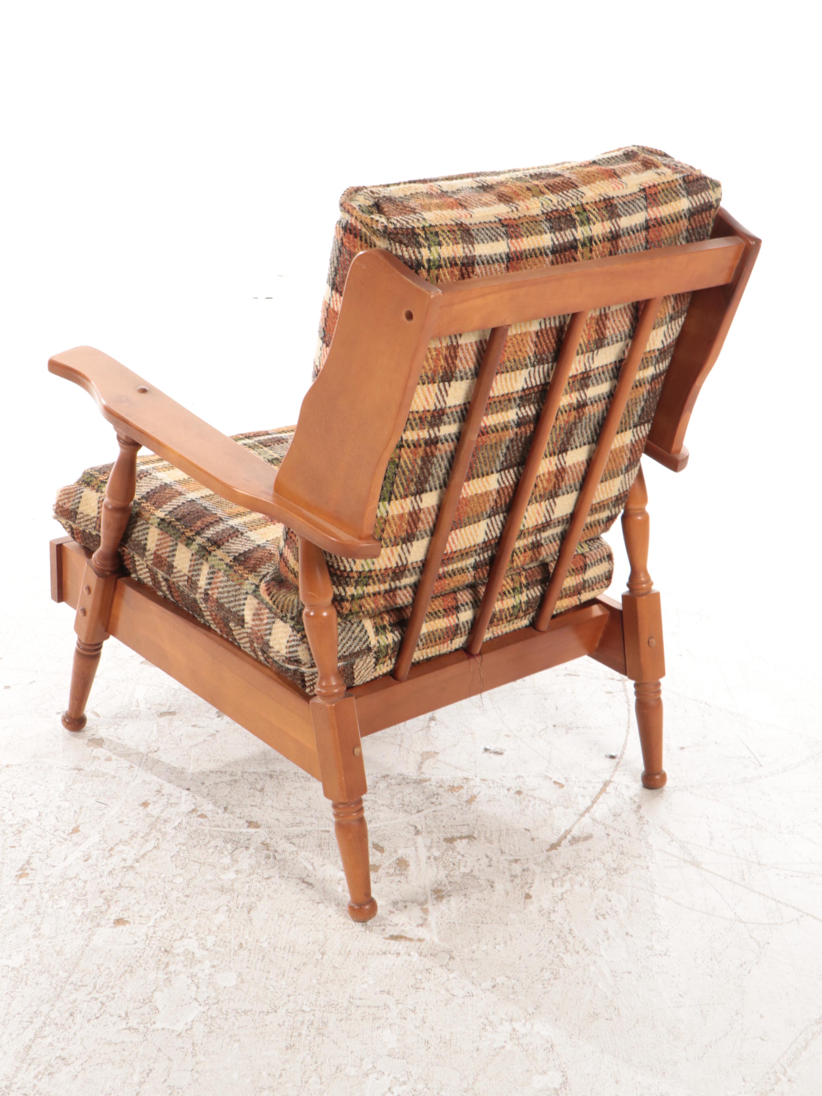 Charlton Colonial Style Maple Wingback Lounge Chair, Mid-20th Century