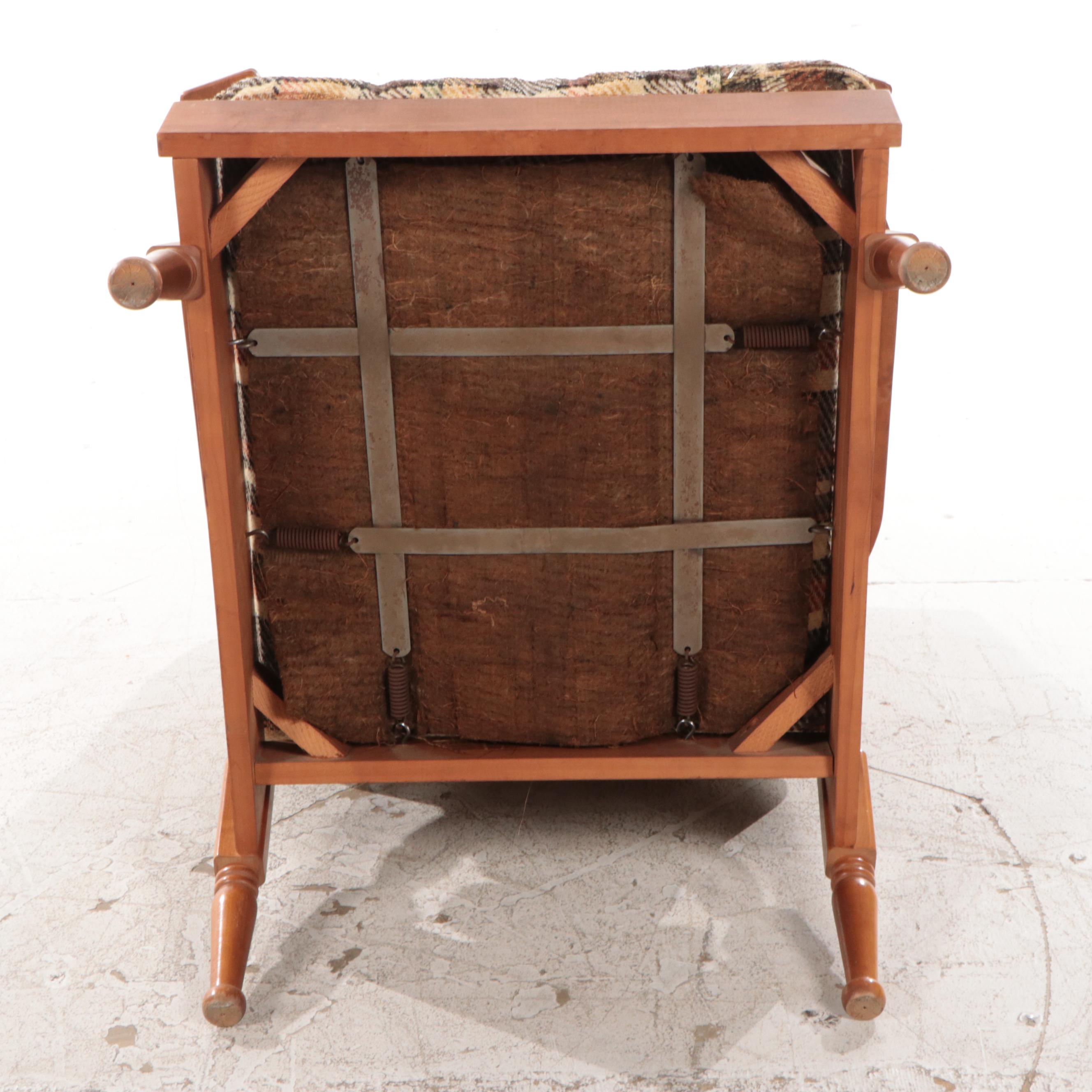 Charlton Colonial Style Maple Wingback Lounge Chair, Mid-20th Century