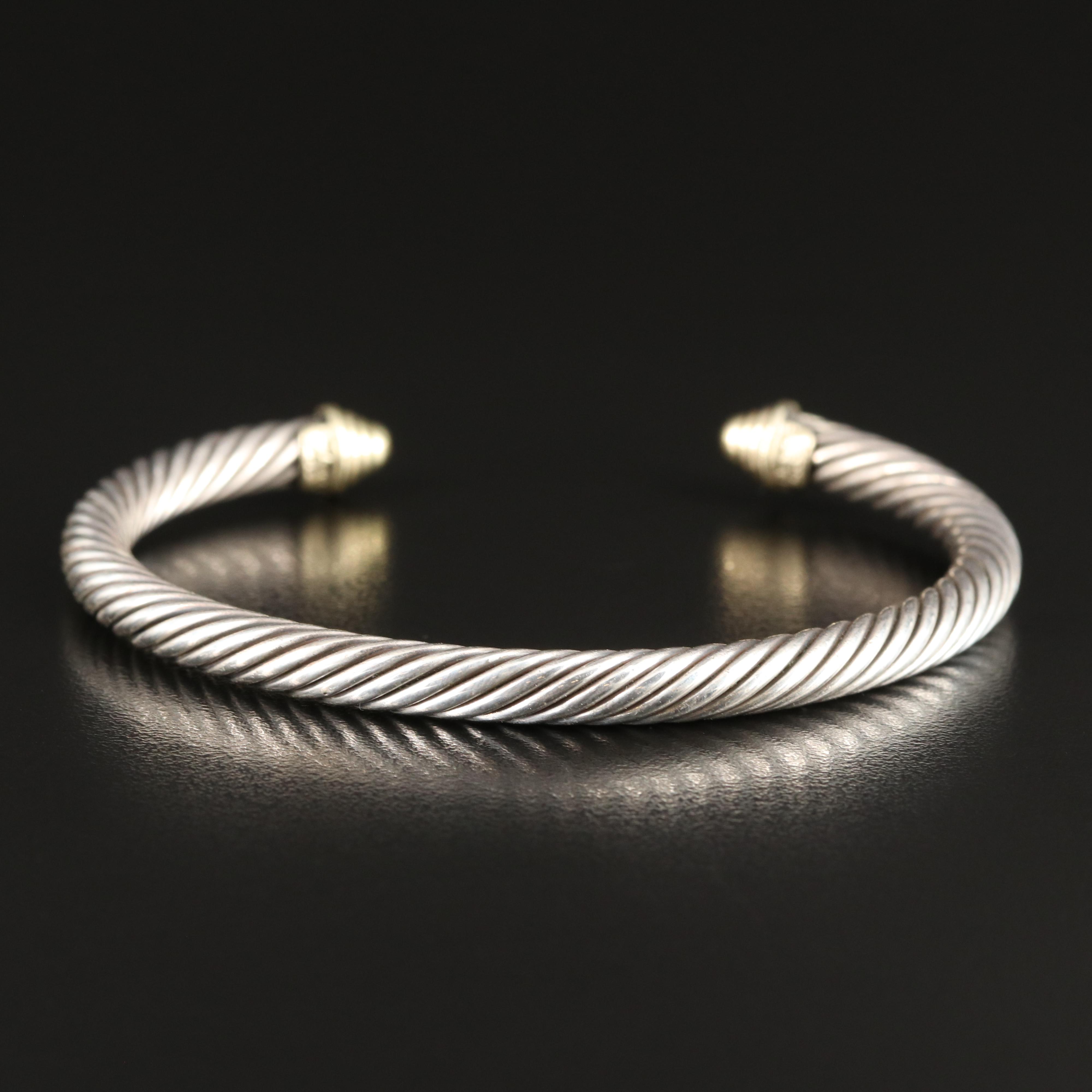 David Yurman "Cable Classics" Sterling Cuff with 14K Accents