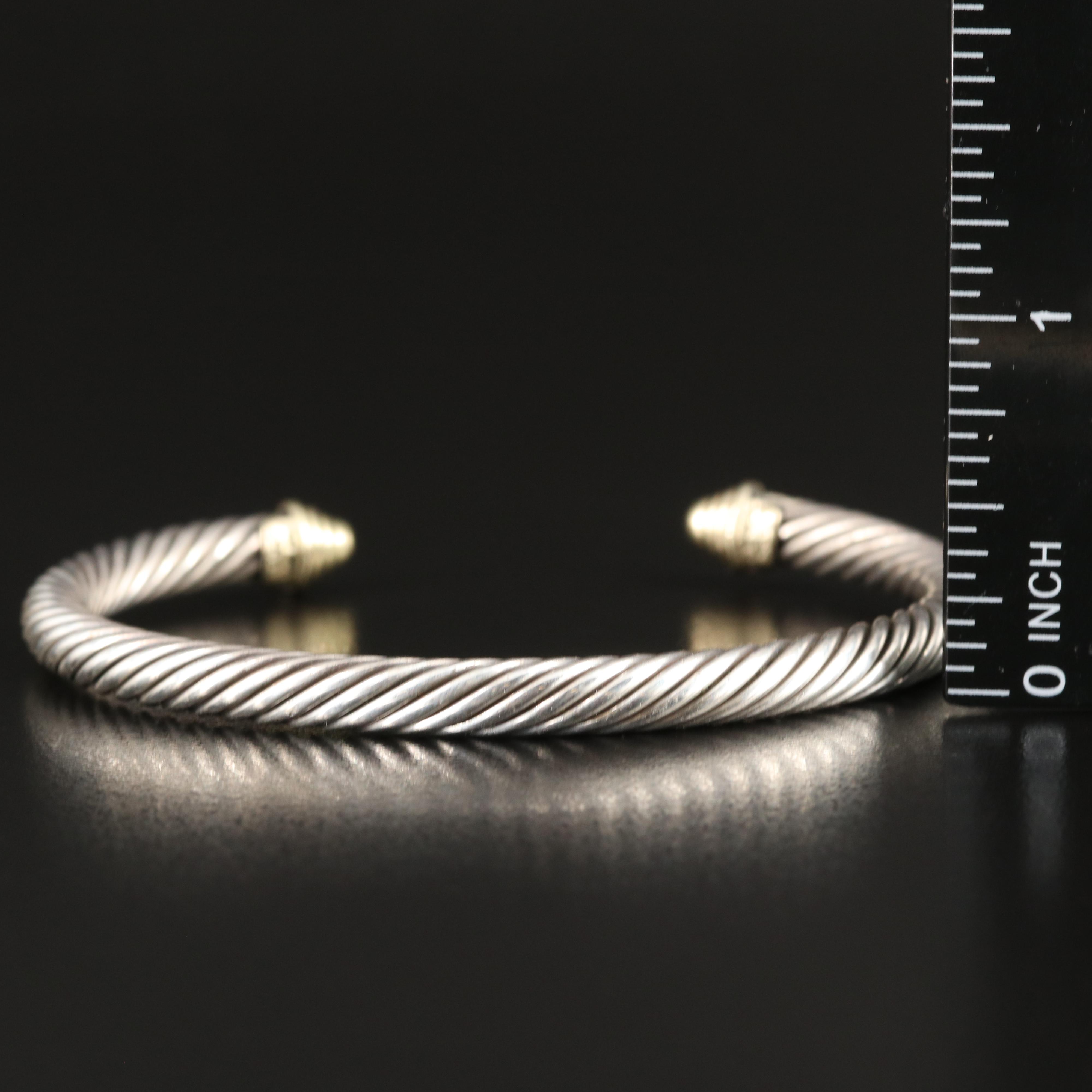 David Yurman "Cable Classics" Sterling Cuff with 14K Accents